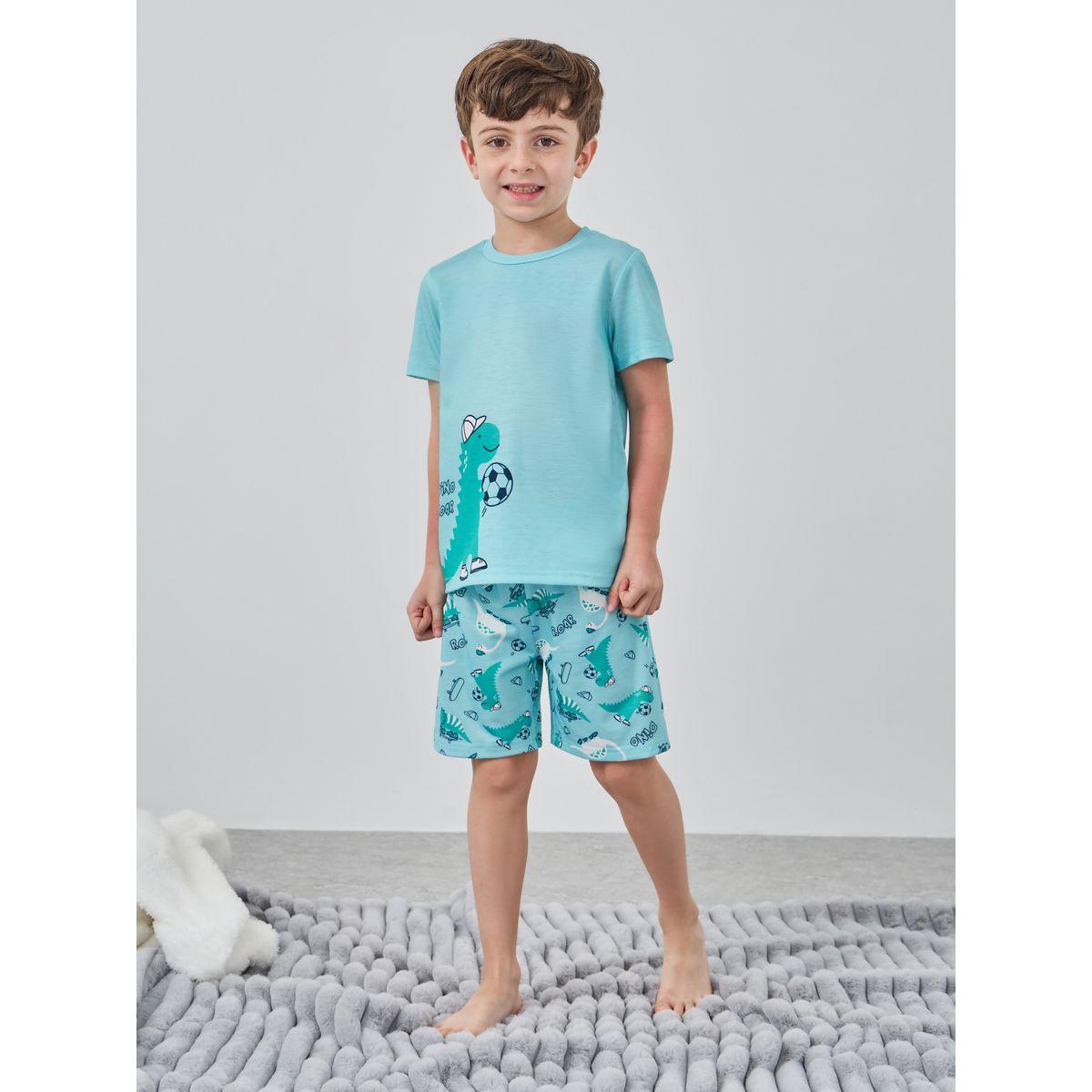 Styli Graphic Print Short Sleeve T-Shirt and Shorts Pyjama Set-boys-clothing-nightwear-image-2
