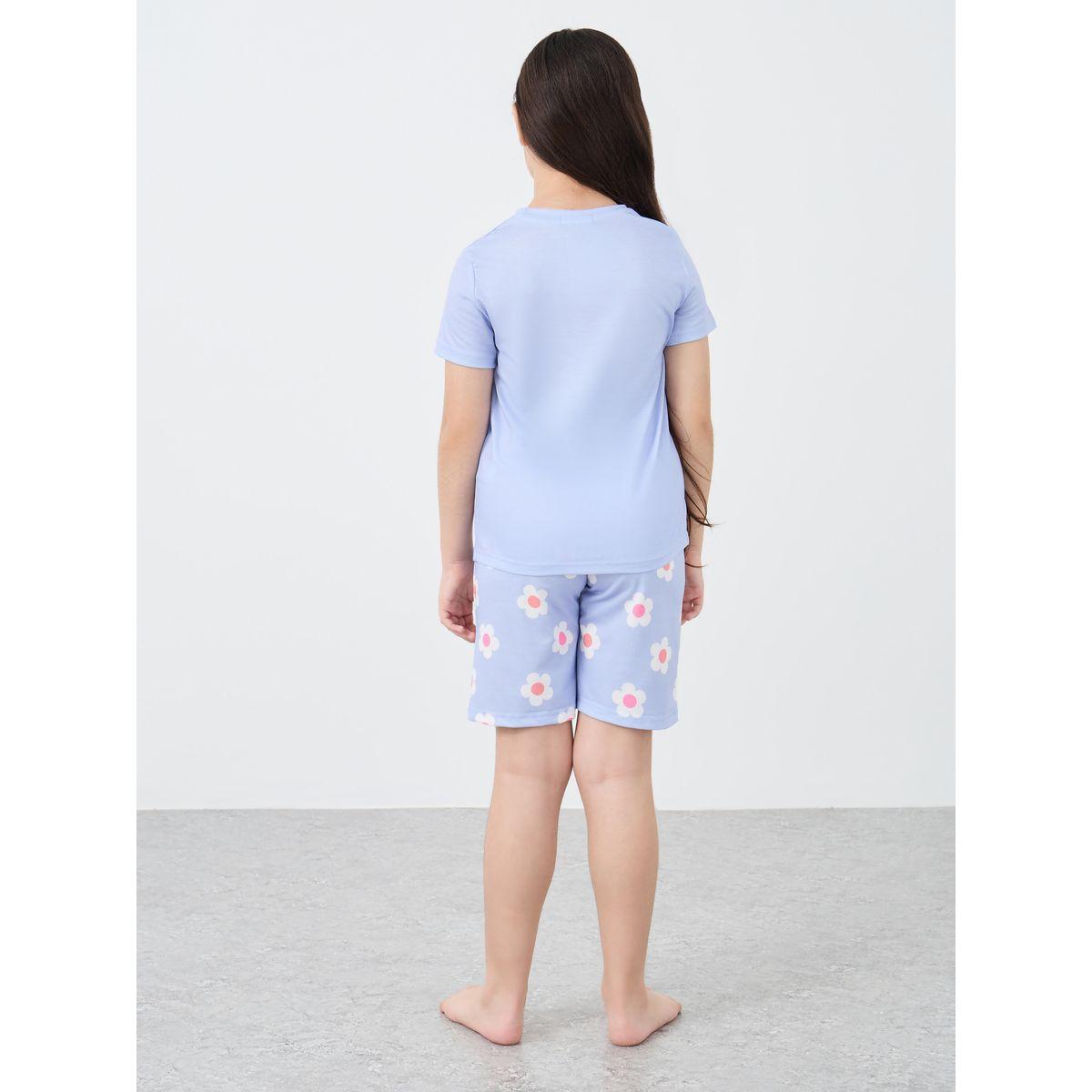 Styli Floral Print T-Shirt and Shorts Set-girls-clothing-nightwear-image-5