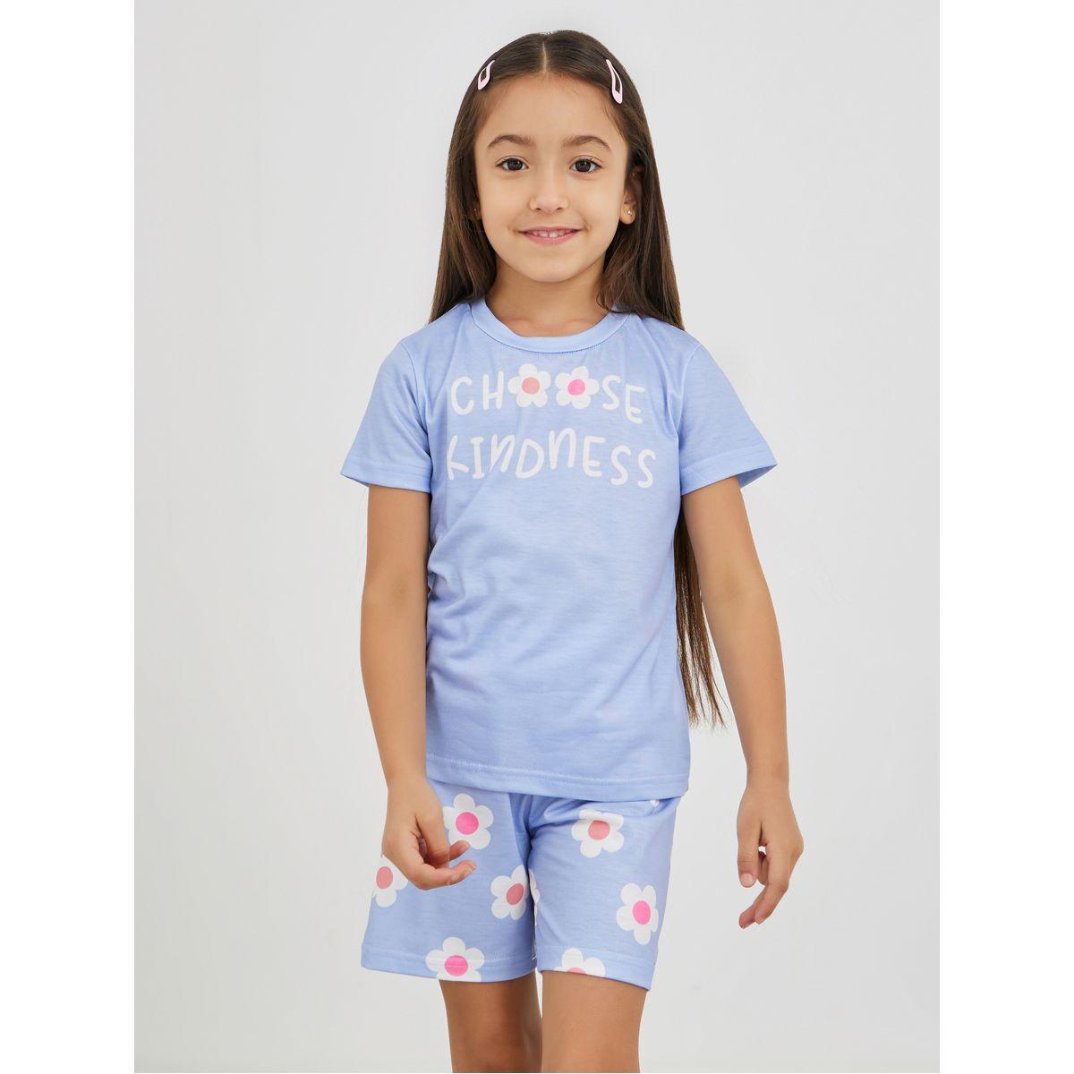 Styli Slogan Print Short Sleeve T-Shirt and Pyjama Set-girls-clothing-nightwear-image-2