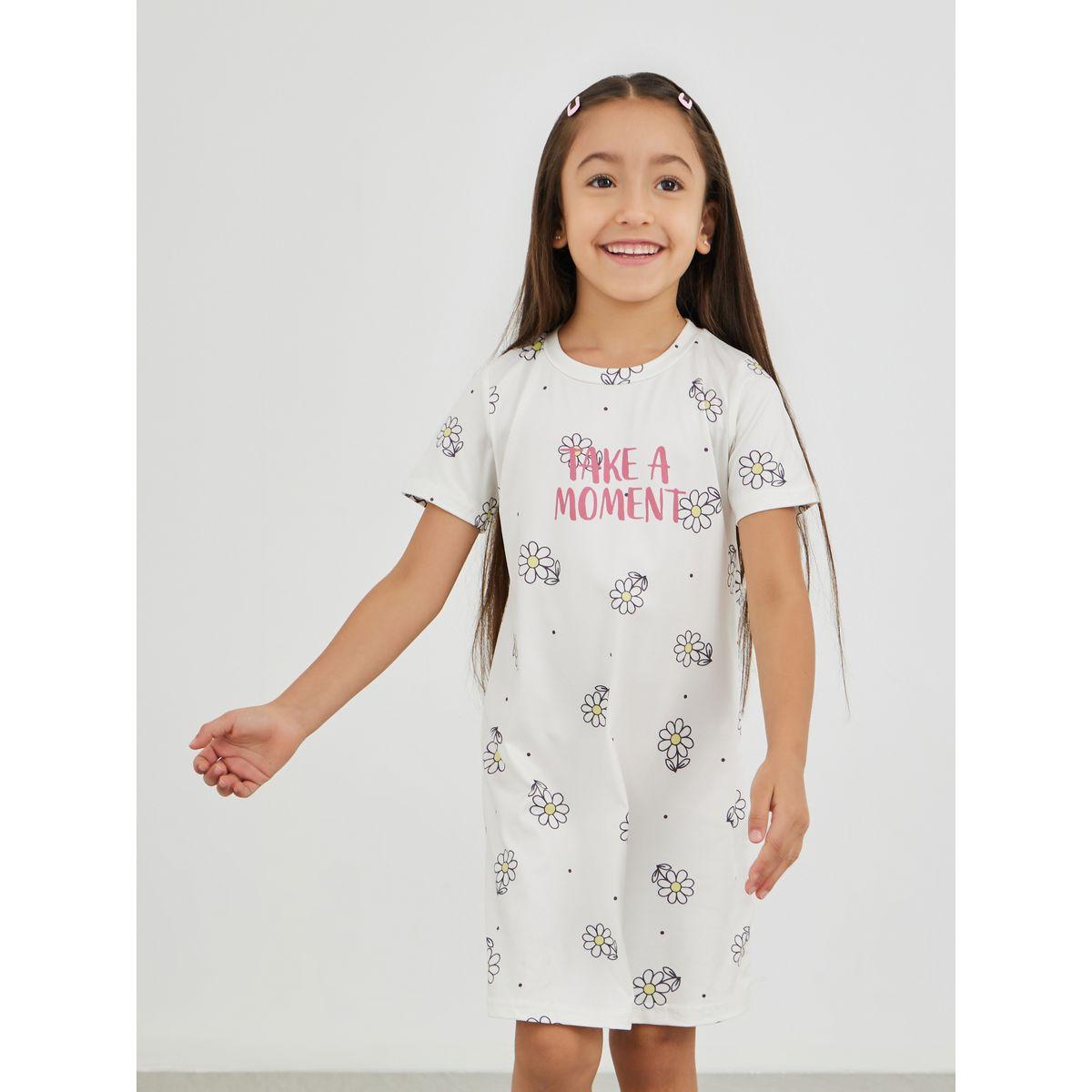 قميص نوم بطبعة جرافيك وأكمام قصيرة-girls-clothing-nightwear-image-2