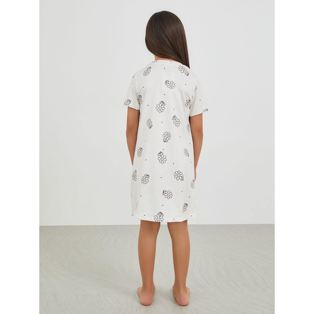 قميص نوم بطبعة جرافيك وأكمام قصيرة-girls-clothing-nightwear-image-4