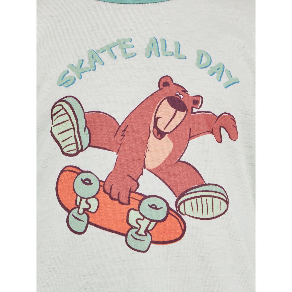 طقم بيجاما من بنطال مخطط وتيشيرت بطبعة جرافيك-boys-clothing-nightwear-image-3