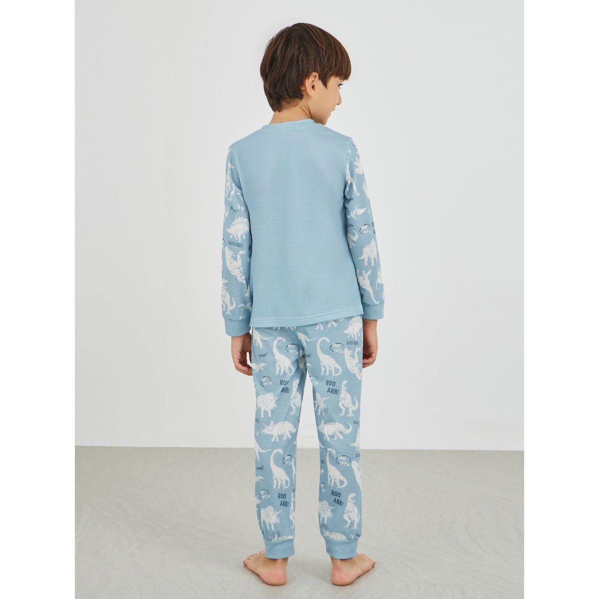 طقم بيجاما من بنطال وتيشيرت بطبعة كتابة وأكمام طويلة-boys-clothing-nightwear-image-4