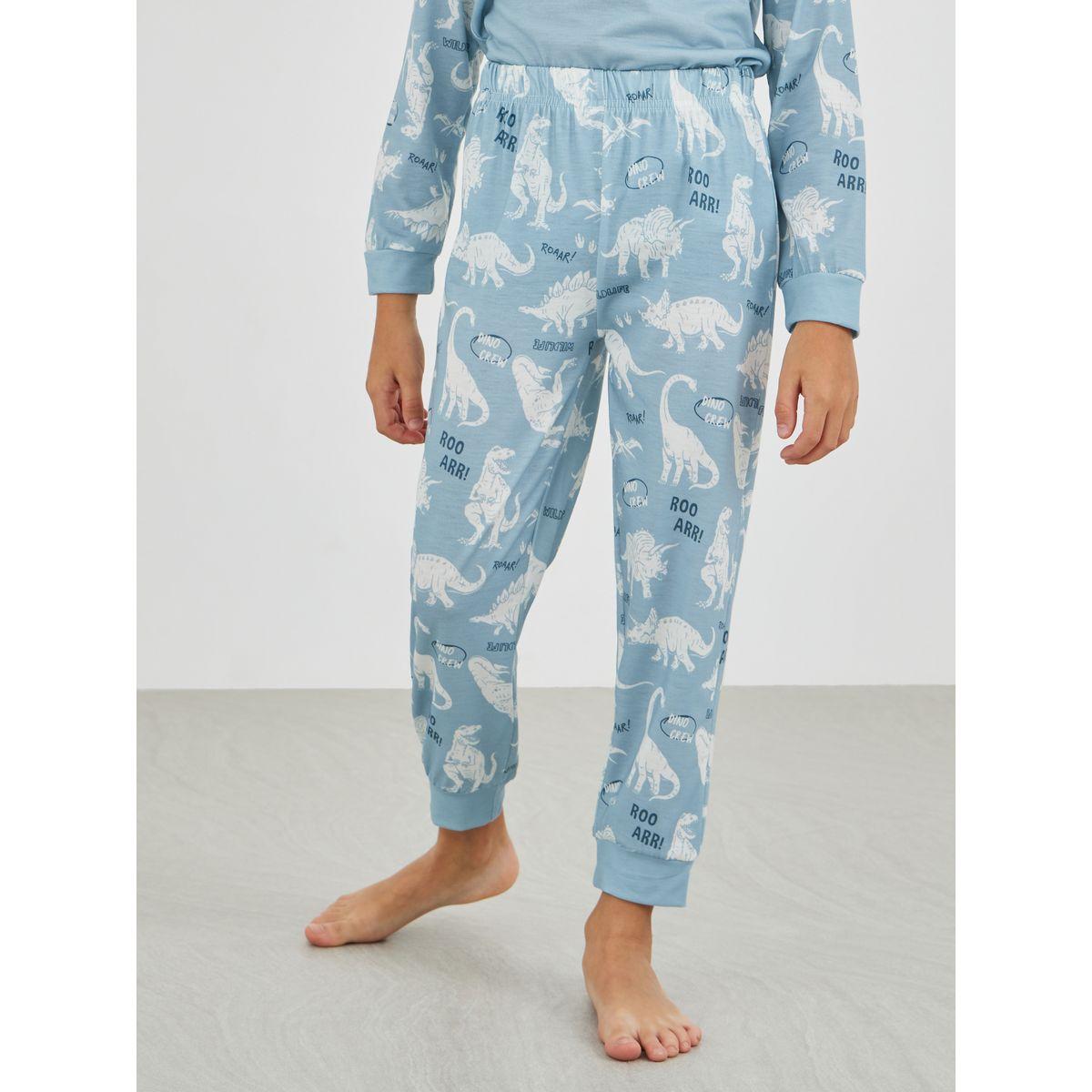 طقم بيجاما من بنطال وتيشيرت بطبعة كتابة وأكمام طويلة-boys-clothing-nightwear-image-5