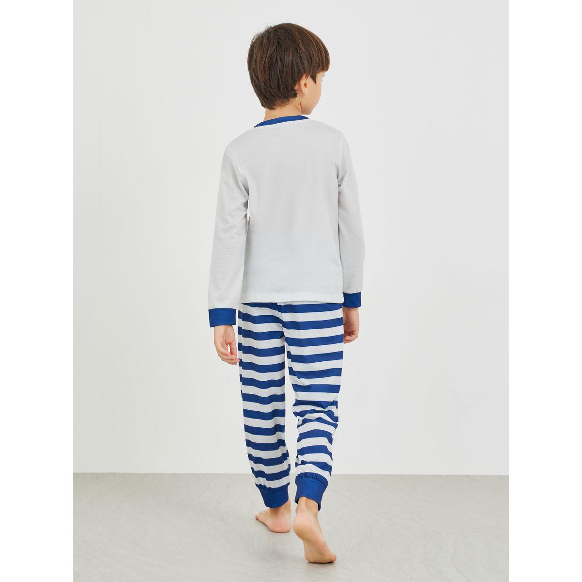 Styli Graphic Print T-Shirt and Striped Pyjama Set-boys-clothing-nightwear-image-4