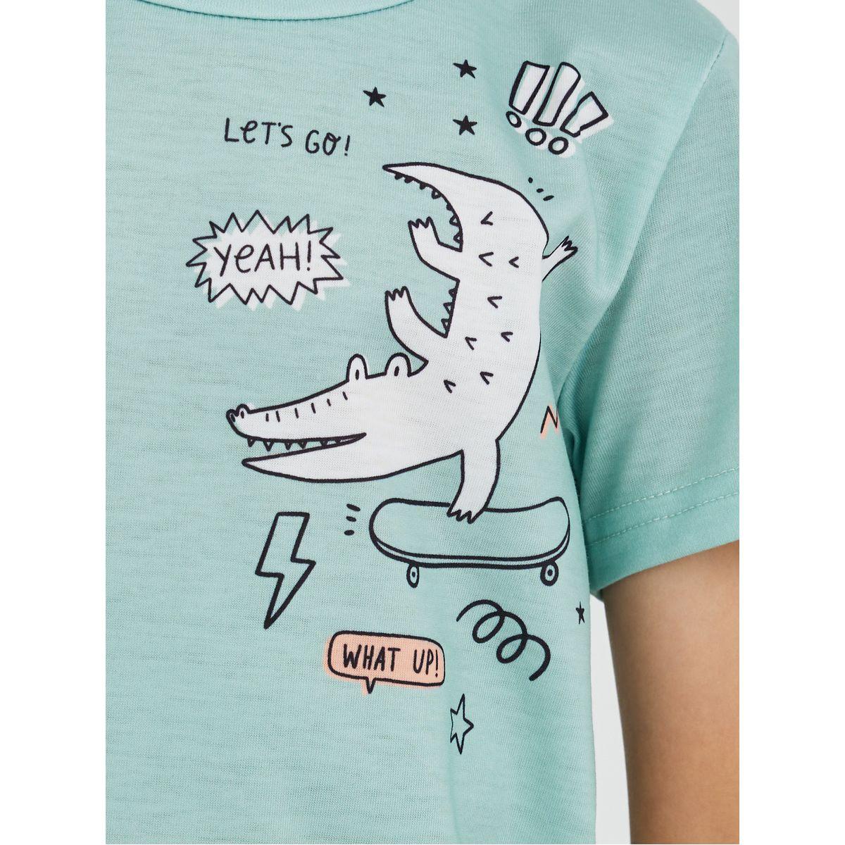 Styli Graphic Print Round Neck T-Shirt and Pyjama Set-boys-clothing-nightwear-image-3
