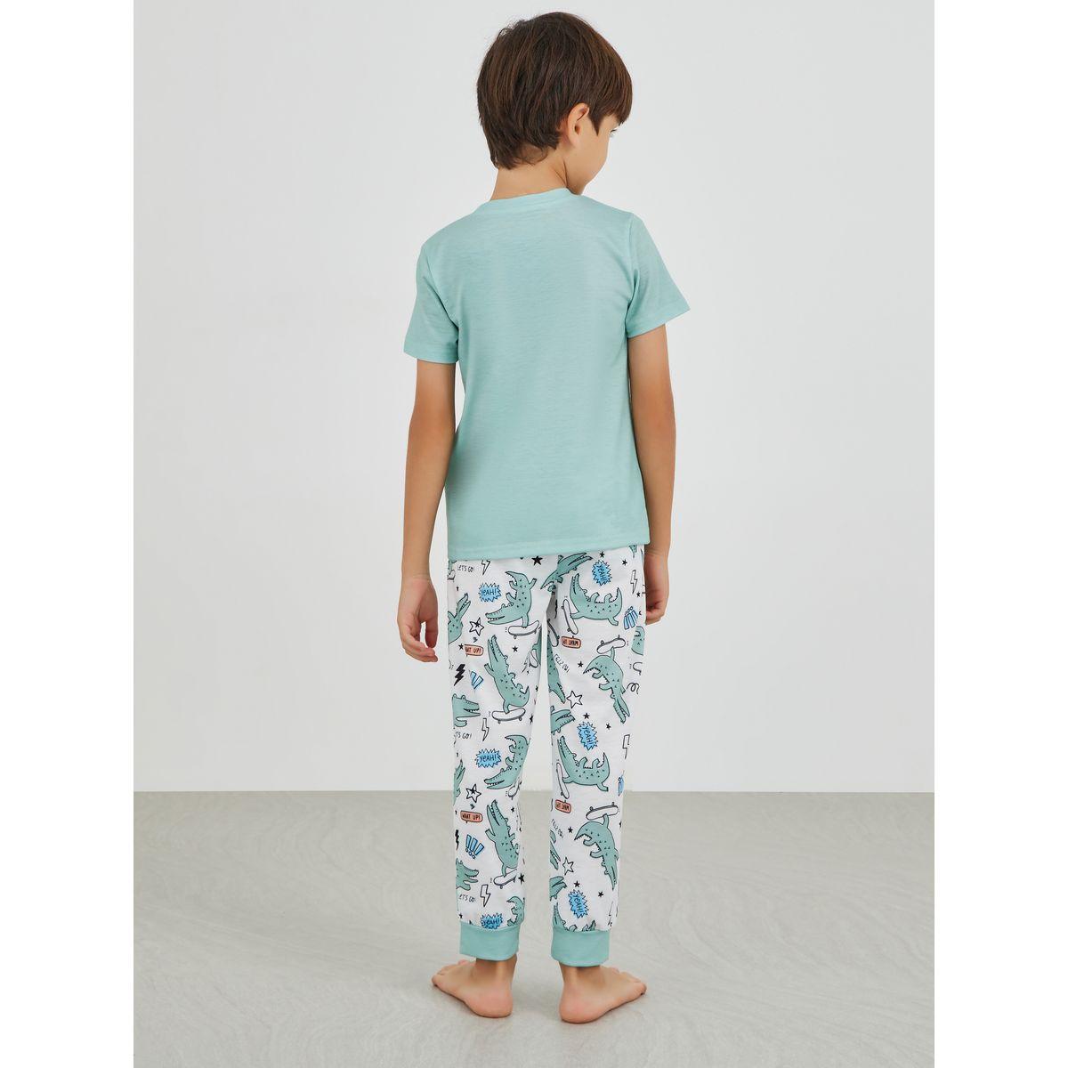 Styli Graphic Print Round Neck T-Shirt and Pyjama Set-boys-clothing-nightwear-image-4