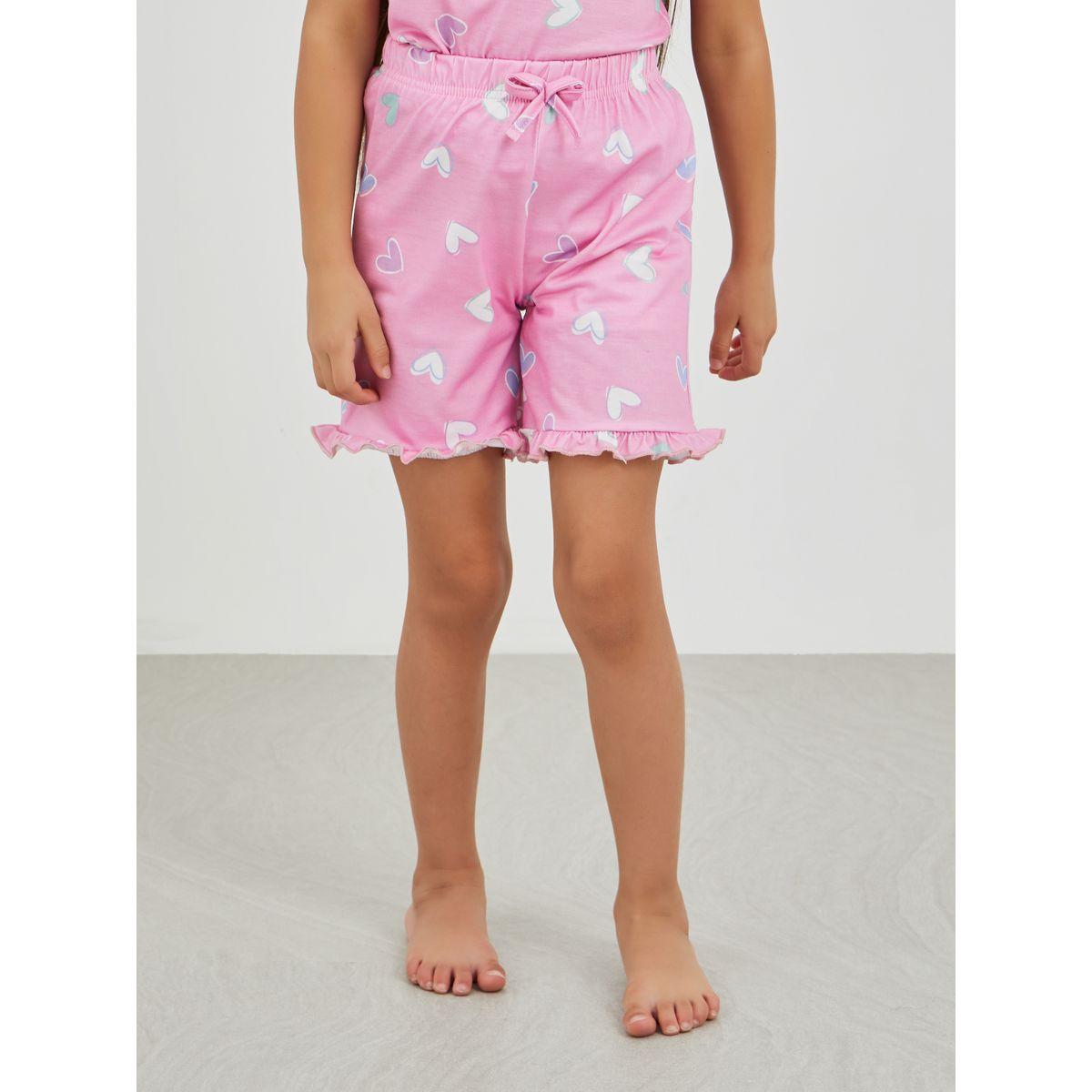طقم بيجاما من شورت وتيشيرت مطبع بالكامل-girls-clothing-nightwear-image-5