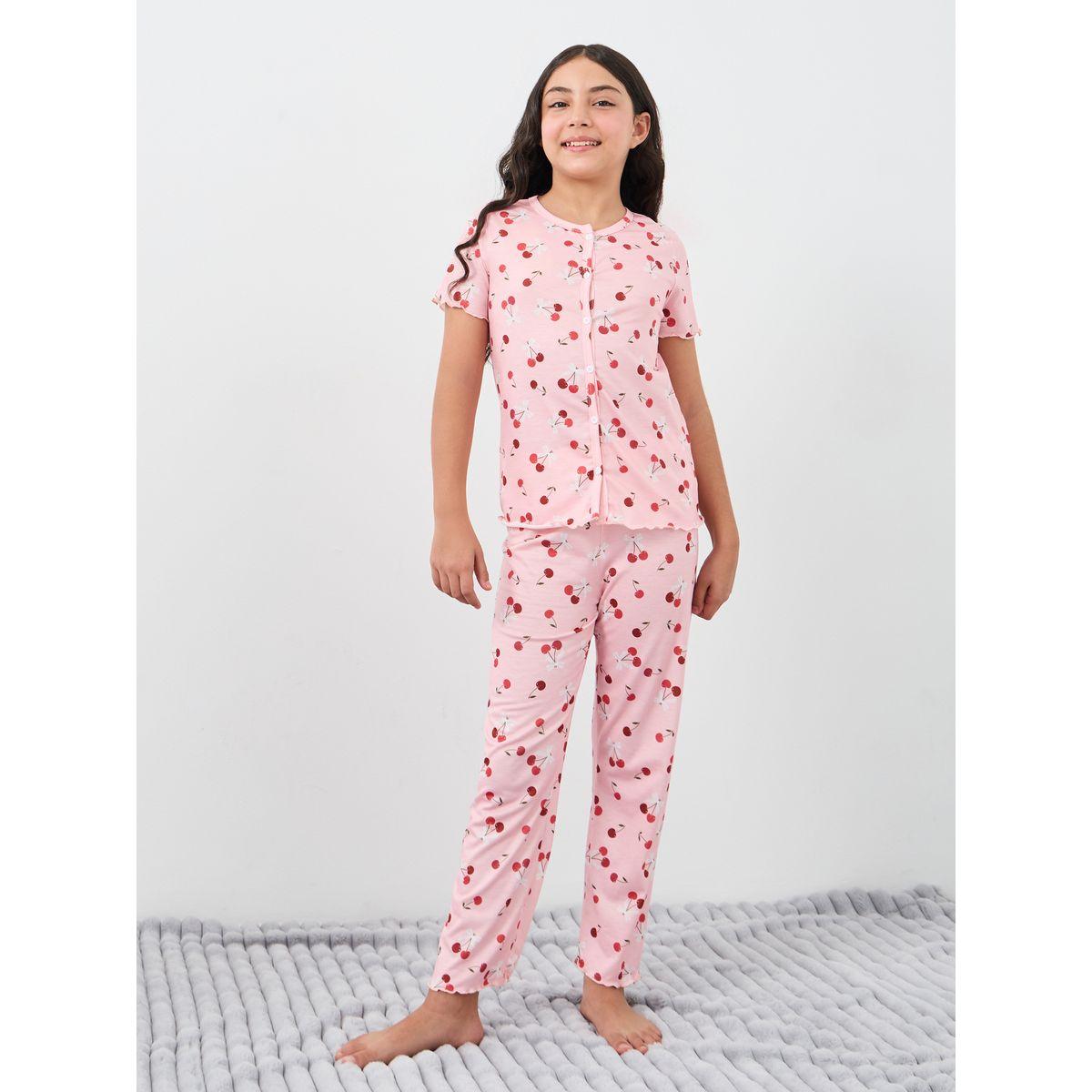 طقم من بنطال بيجاما وتيشيرت مُطبع بالكامل-girls-clothing-nightwear-image-2