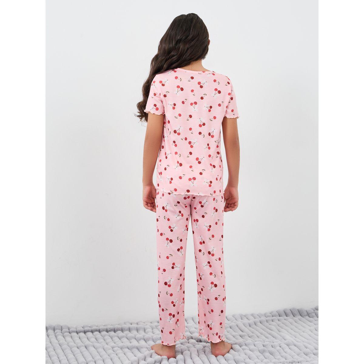Styli All Over Print T-Shirt and Pyjama Set-girls-clothing-nightwear-image-6