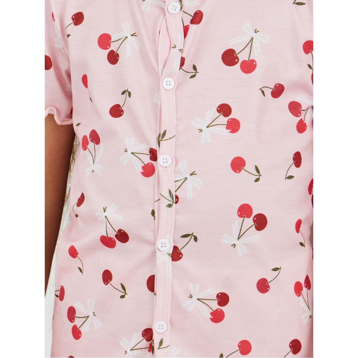 Styli All-Over Print Buttoned Top and Pyjama Set-girls-clothing-nightwear-image-3