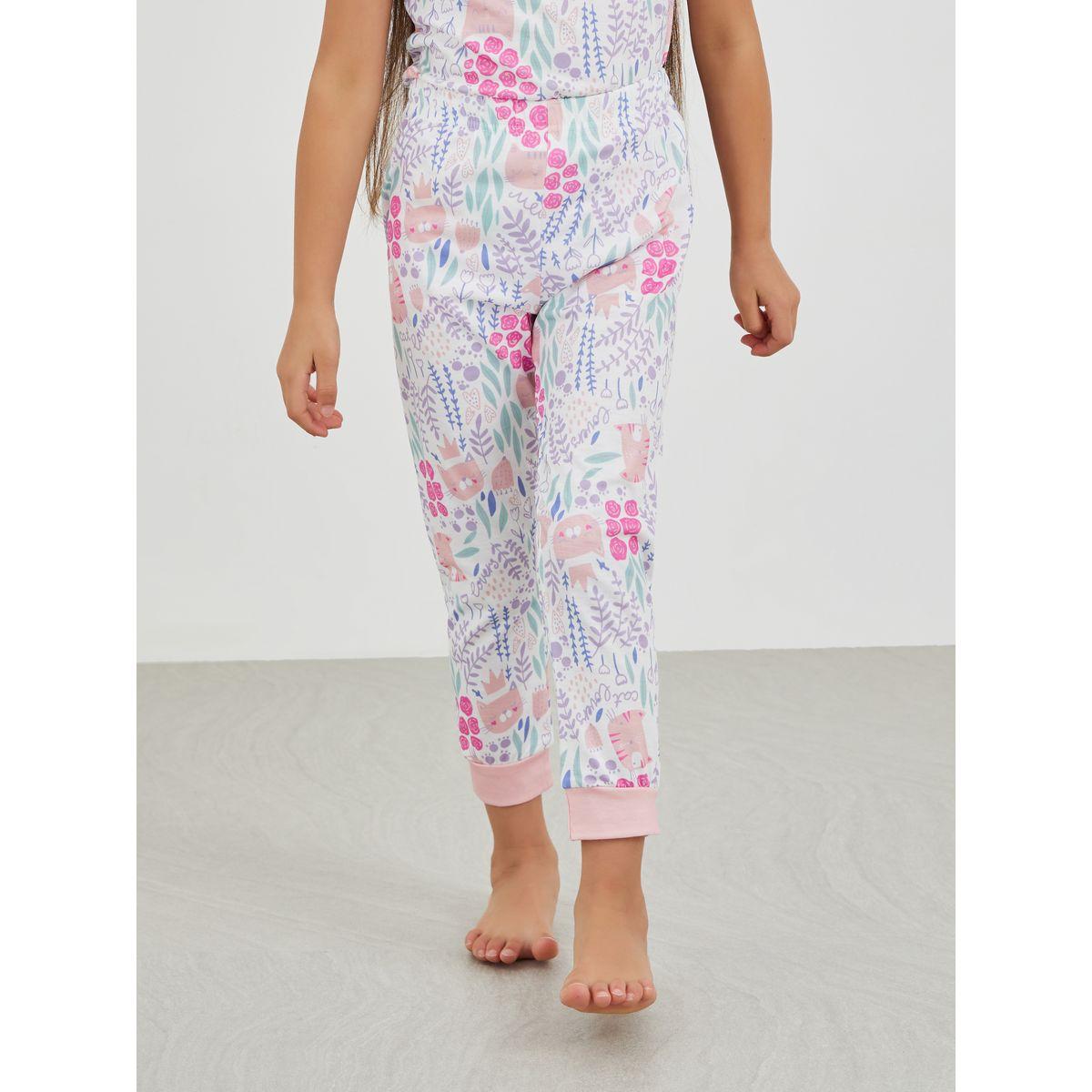 Styli All-Over Print Short Sleeve T-Shirt and Pyjama Set-girls-clothing-nightwear-image-5