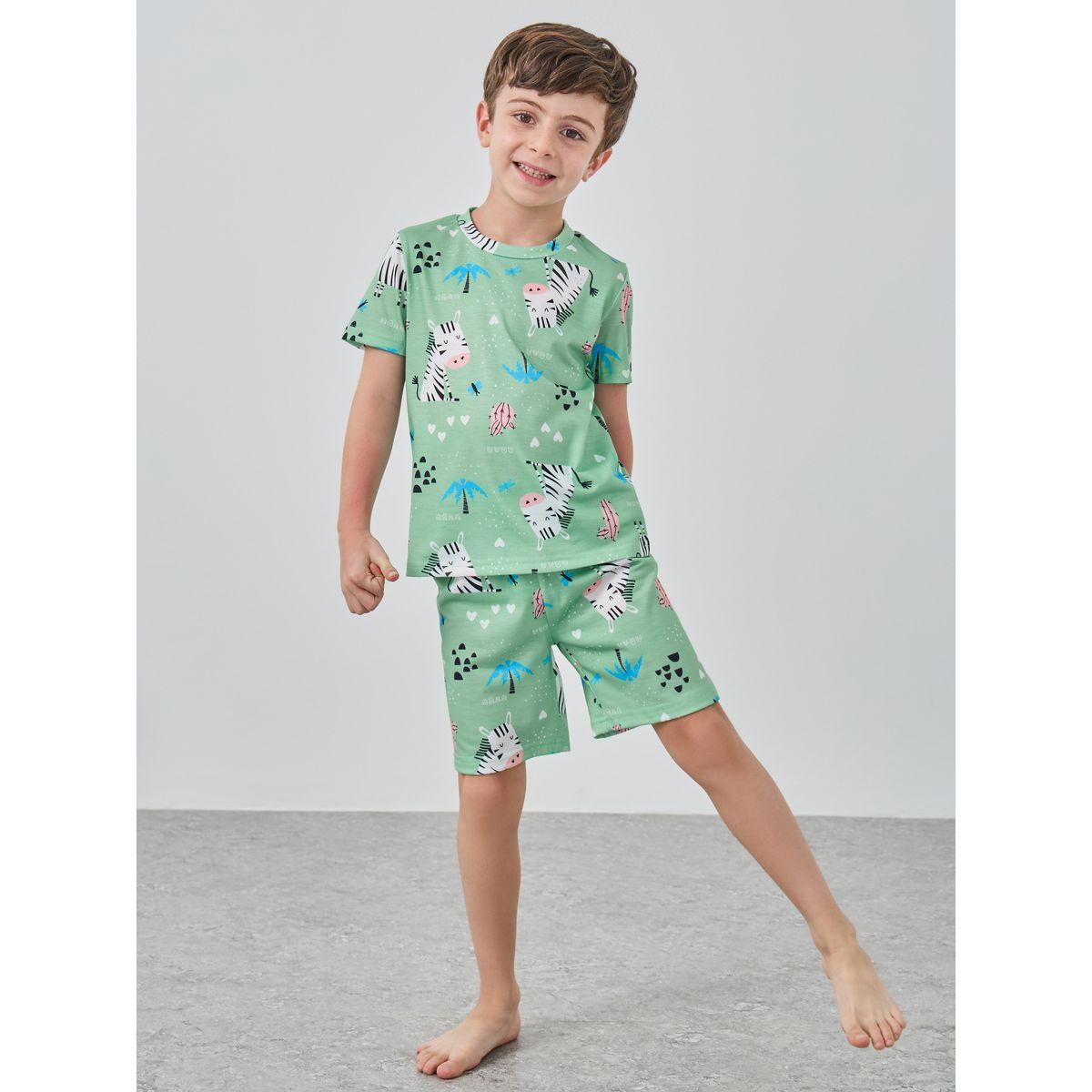 Styli Graphic Print Short Sleeve T-Shirt and Shorts Pyjama Set-boys-clothing-nightwear-image-1