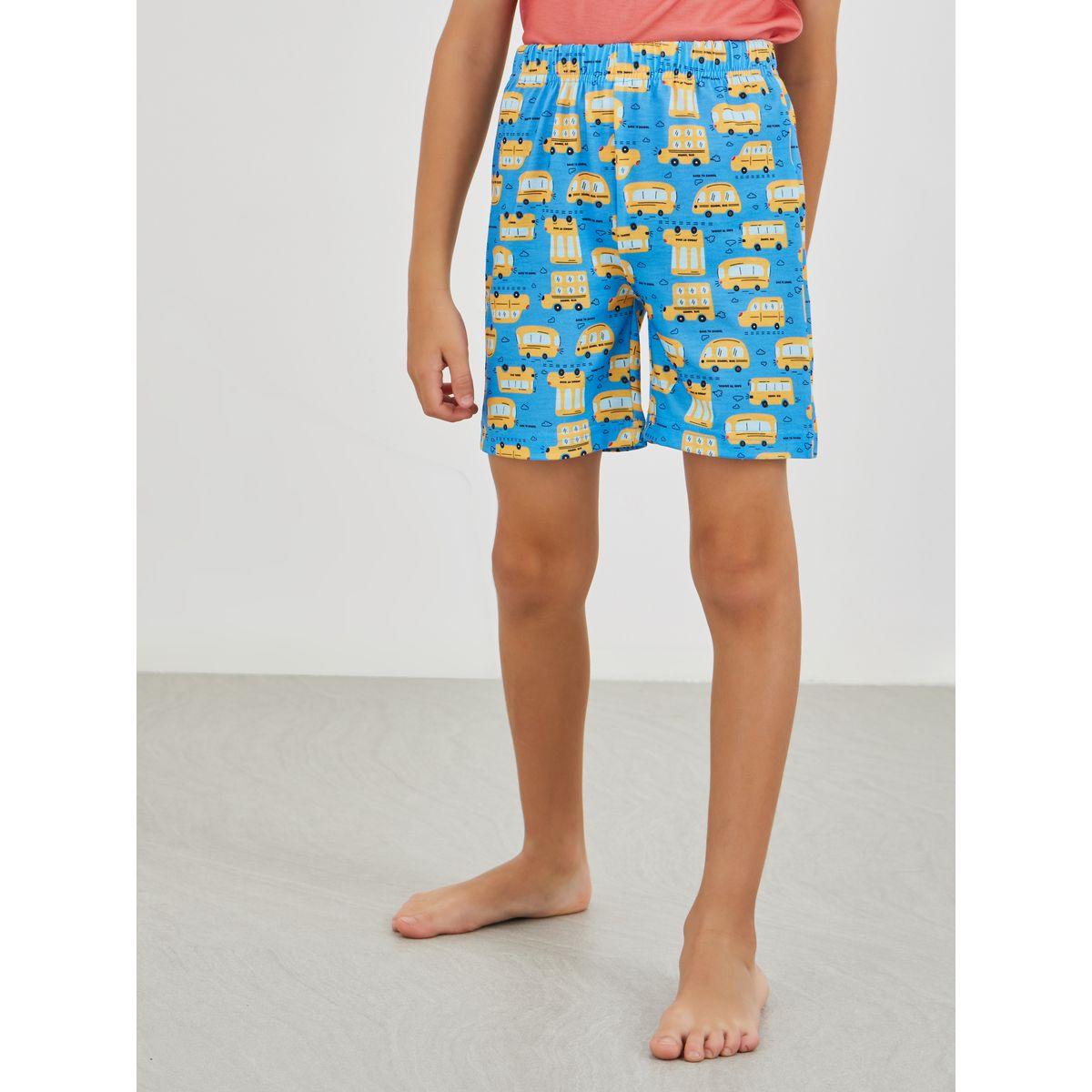 Styli Graphic Print Round Neck T-Shirt and Shorts Pyjama Set-boys-clothing-nightwear-image-5