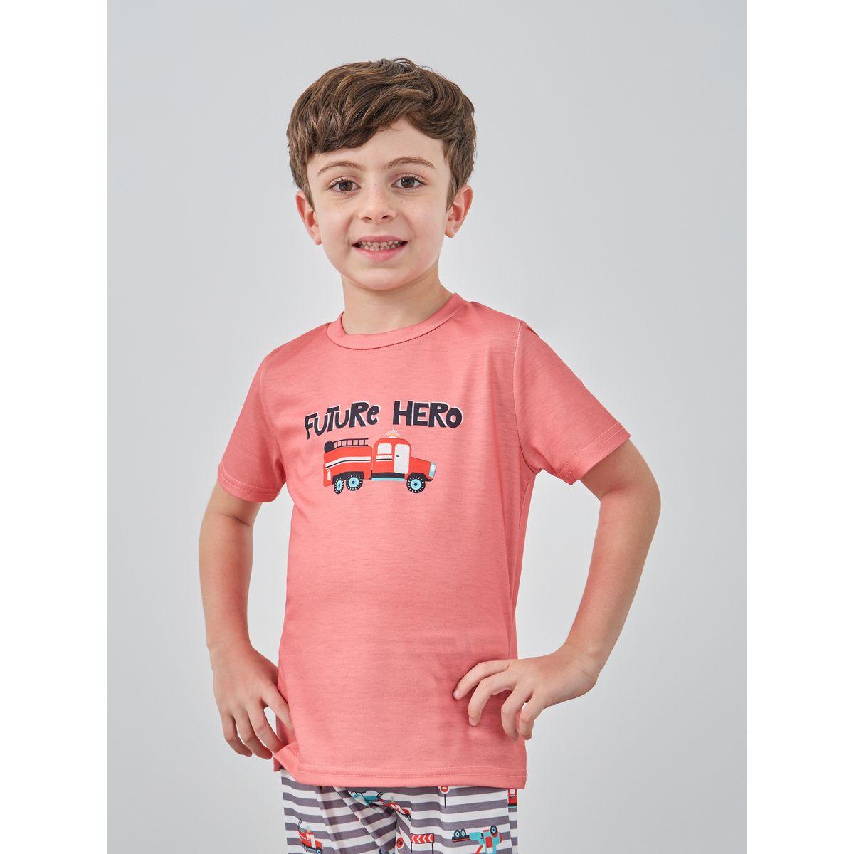 Styli Graphic Print T-Shirt and Striped Pyjama Set-boys-clothing-nightwear-image-2