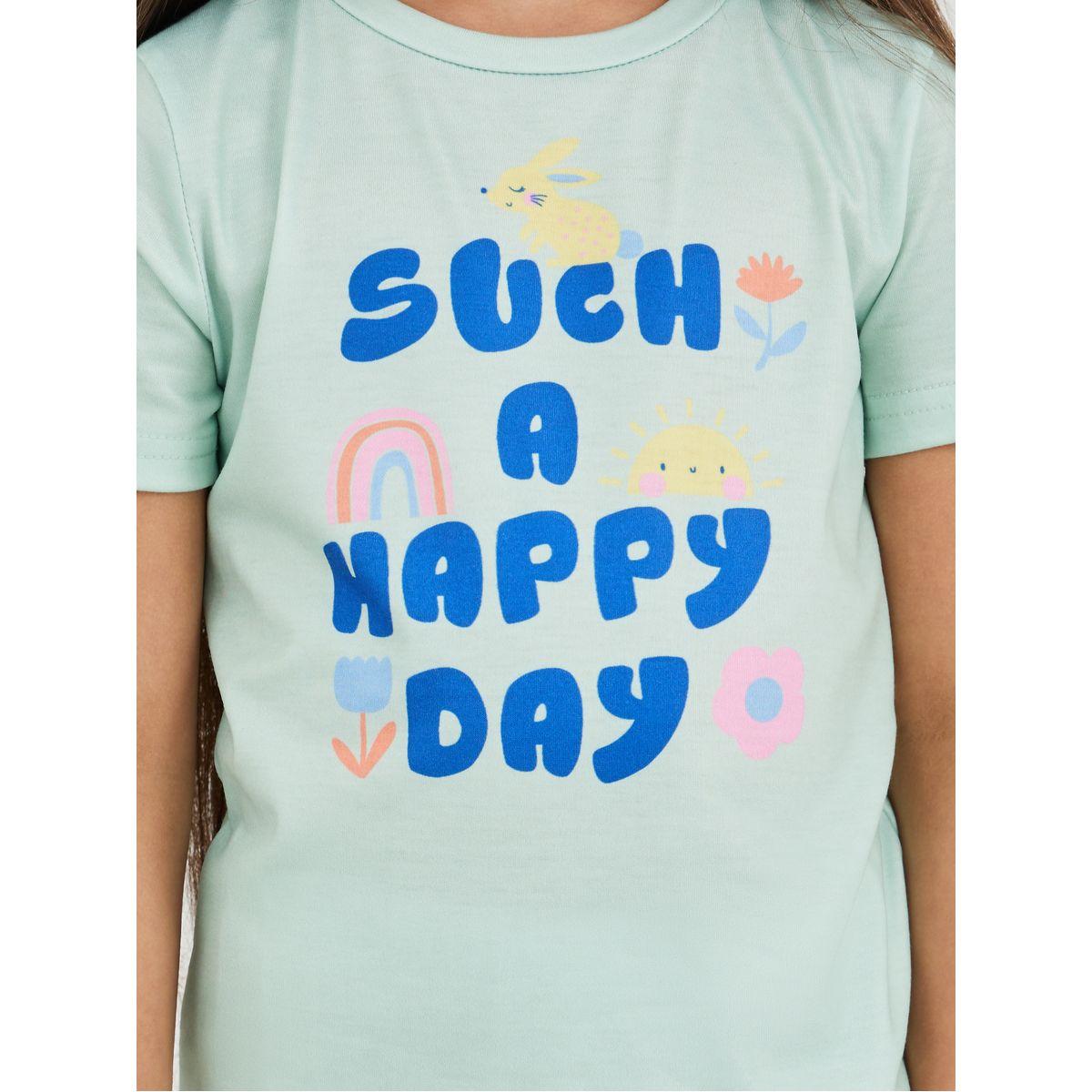 Styli Slogan Print T-Shirt and Pyjama Set-girls-clothing-nightwear-image-4