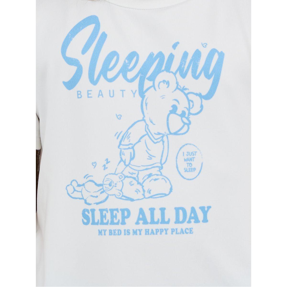 طقم من بنطال بيجاما وتيشيرت بطبعة كتابة-girls-clothing-nightwear-image-3