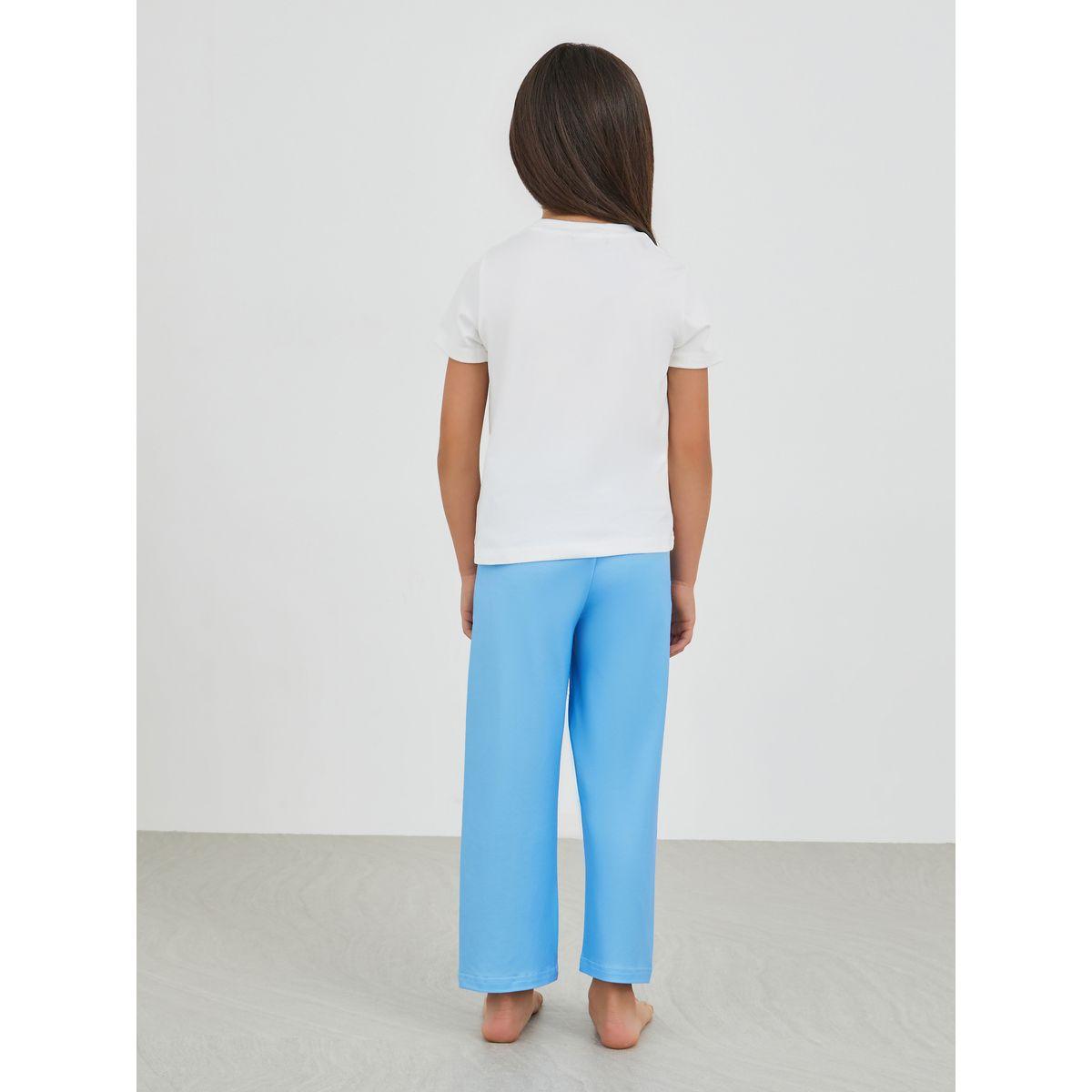 طقم من بنطال بيجاما وتيشيرت بطبعة كتابة-girls-clothing-nightwear-image-4