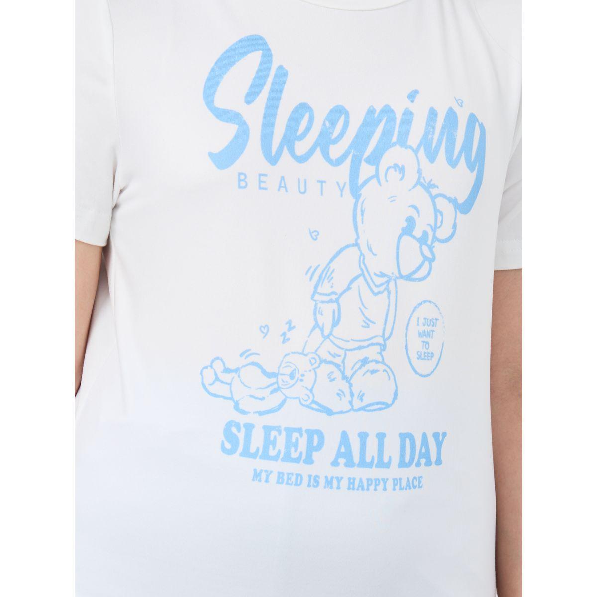 طقم من بنطال بيجاما وتيشيرت بطبعة دُب-girls-clothing-nightwear-image-4