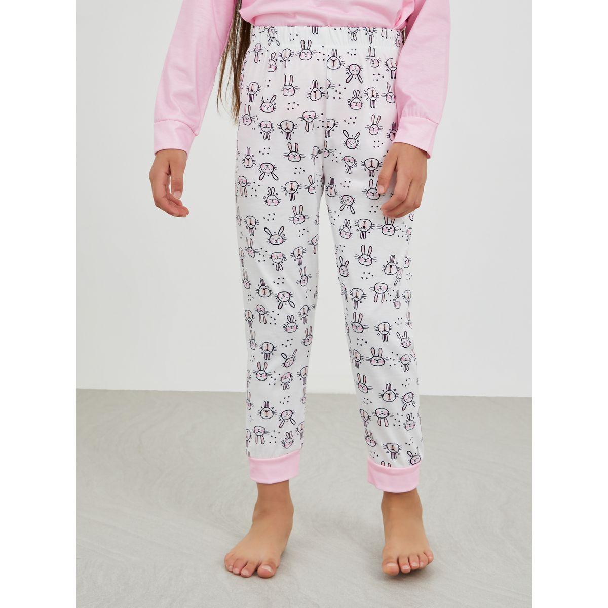 Styli Graphic Print Long Sleeve T-Shirt and Pyjama Set-girls-clothing-nightwear-image-5