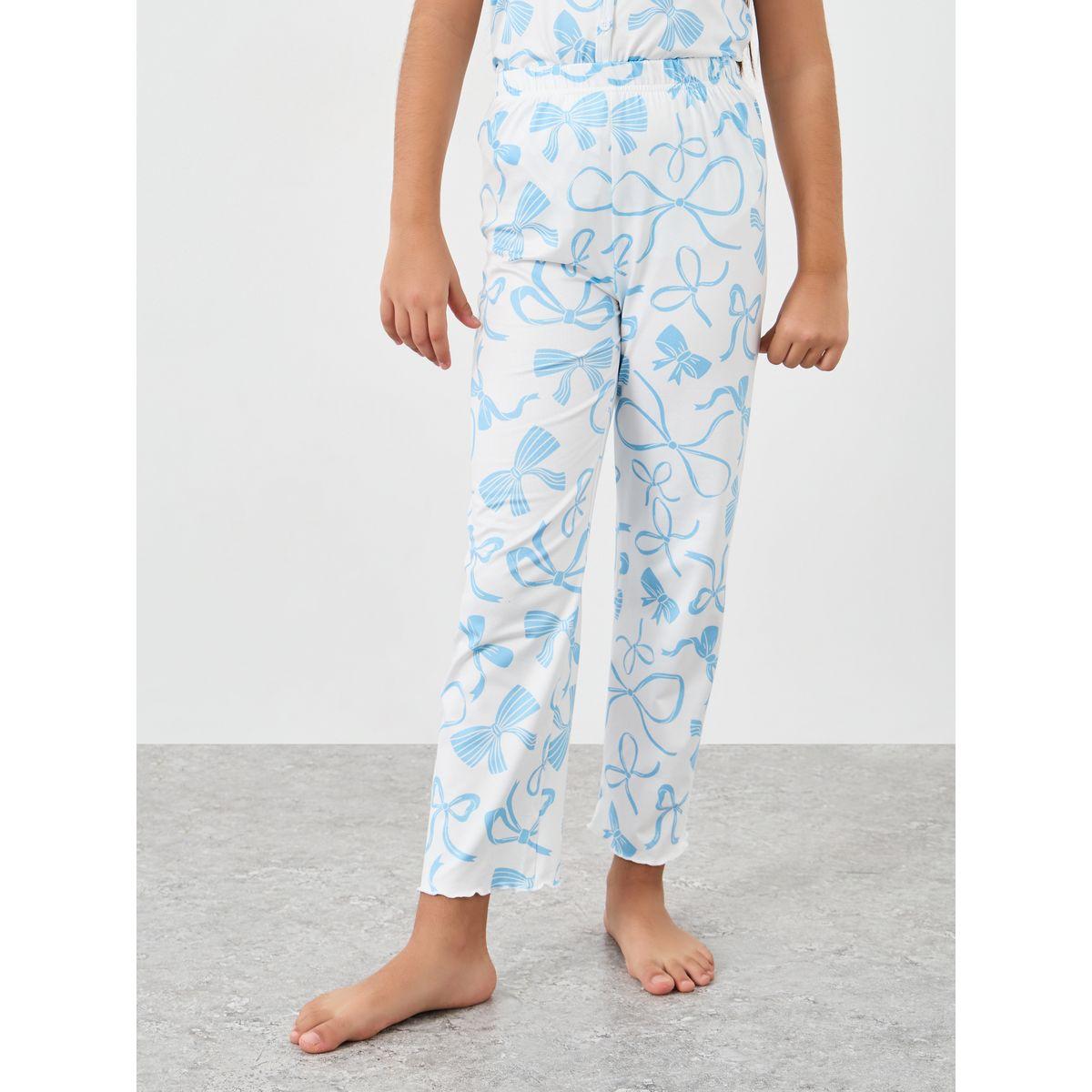 طقم من بنطال بيجاما وبلوزة بطبعة فيونكة-girls-clothing-nightwear-image-5
