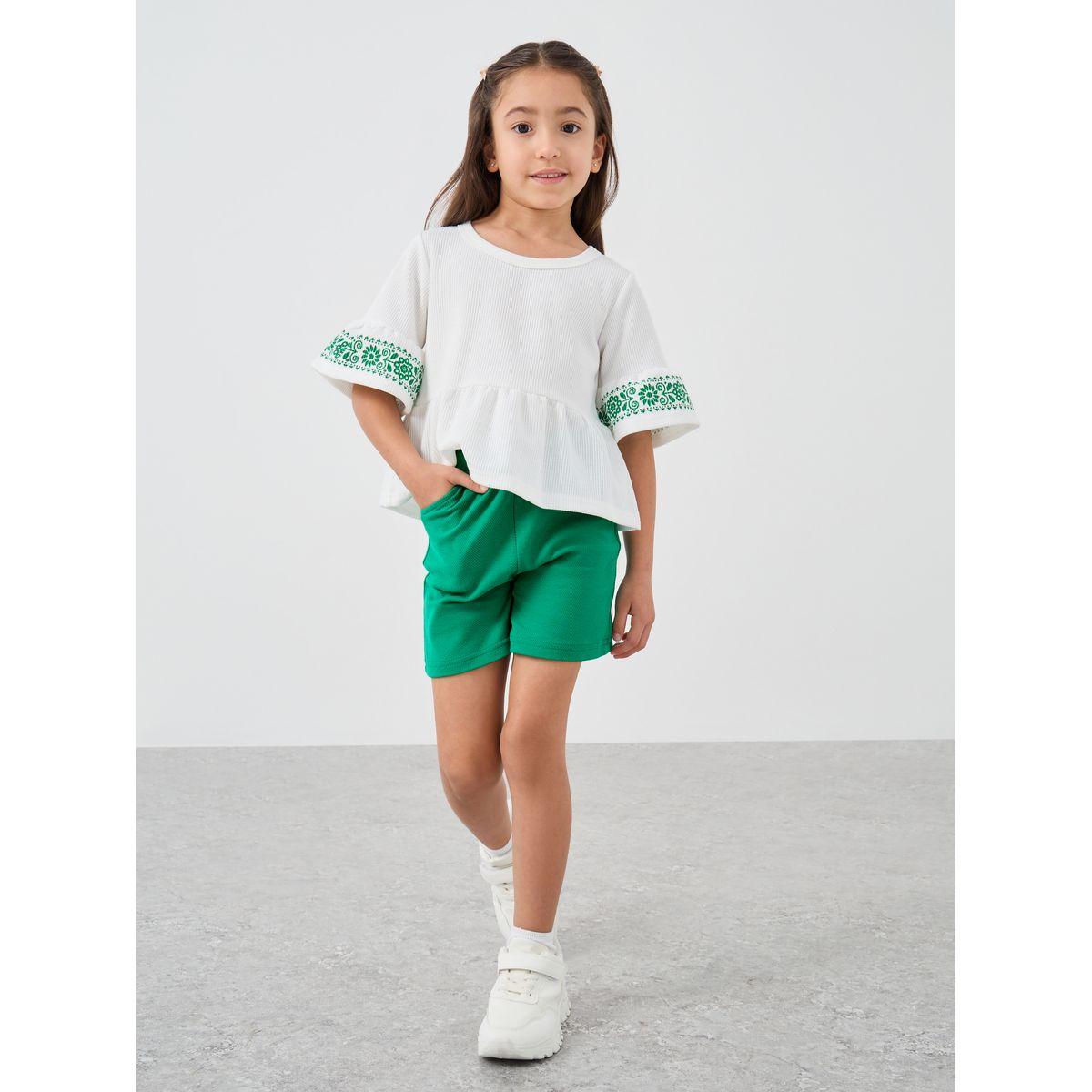 Styli Printed Ruffled Hem Top and Shorts Set-girls-clothing-setsandcoords-image-1