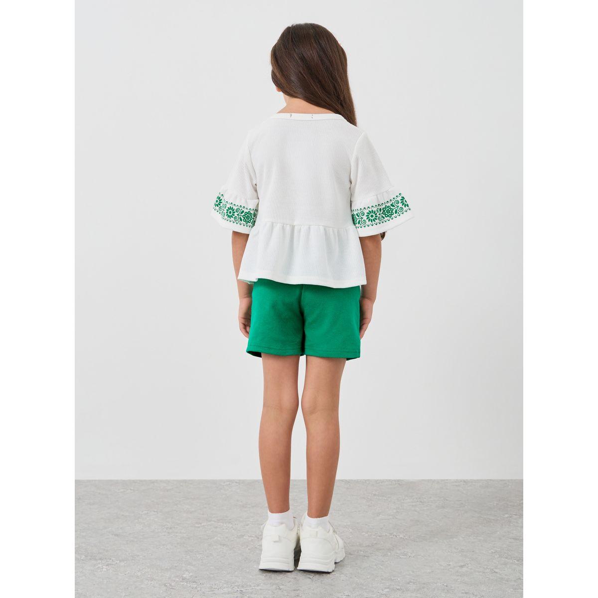 مجموعة من شورت وبلوزة بحافة كشكش-girls-clothing-setsandcoords-image-4