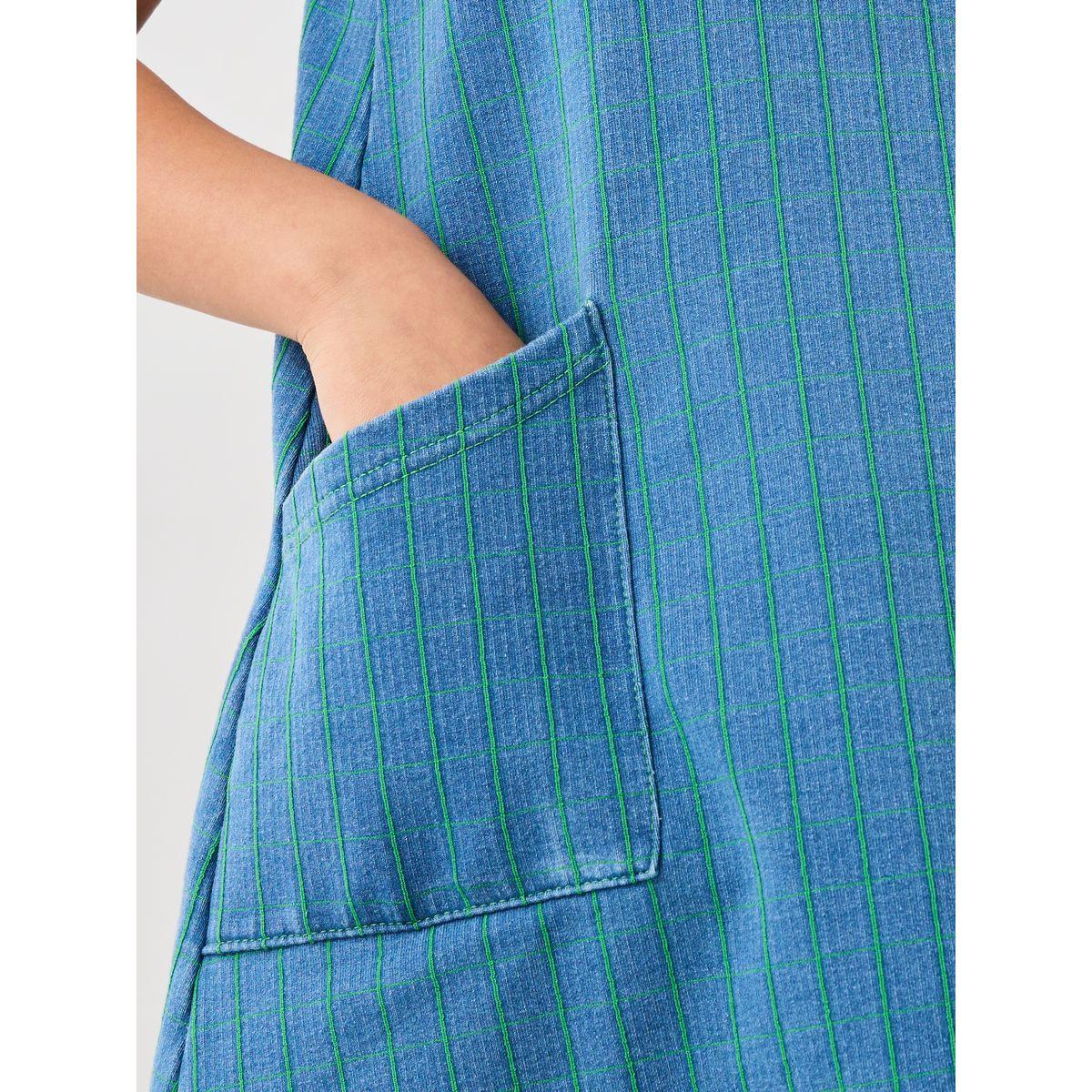Styli Plaid Pocket Detail Sleeveless Dress-girls-clothing-dressesandjumpsuits-image-3