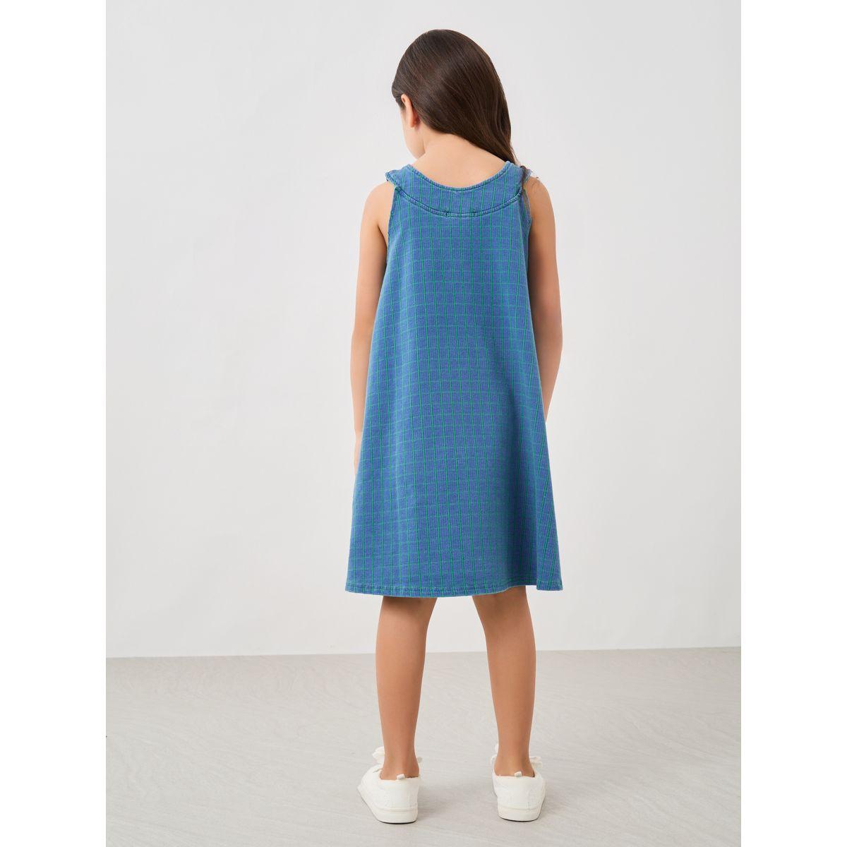Styli Plaid Pocket Detail Sleeveless Dress-girls-clothing-dressesandjumpsuits-image-4