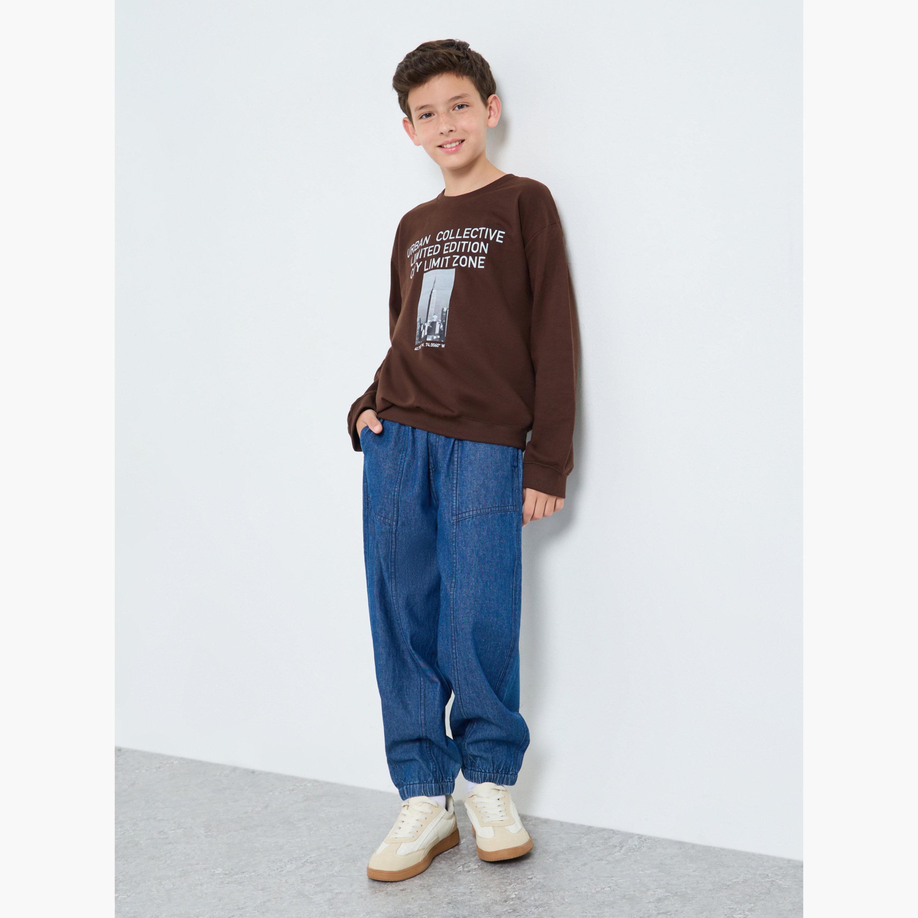 Styli Teens Blue Paneled Jeans with Pockets-boys-clothing-bottoms-jeans-image-2
