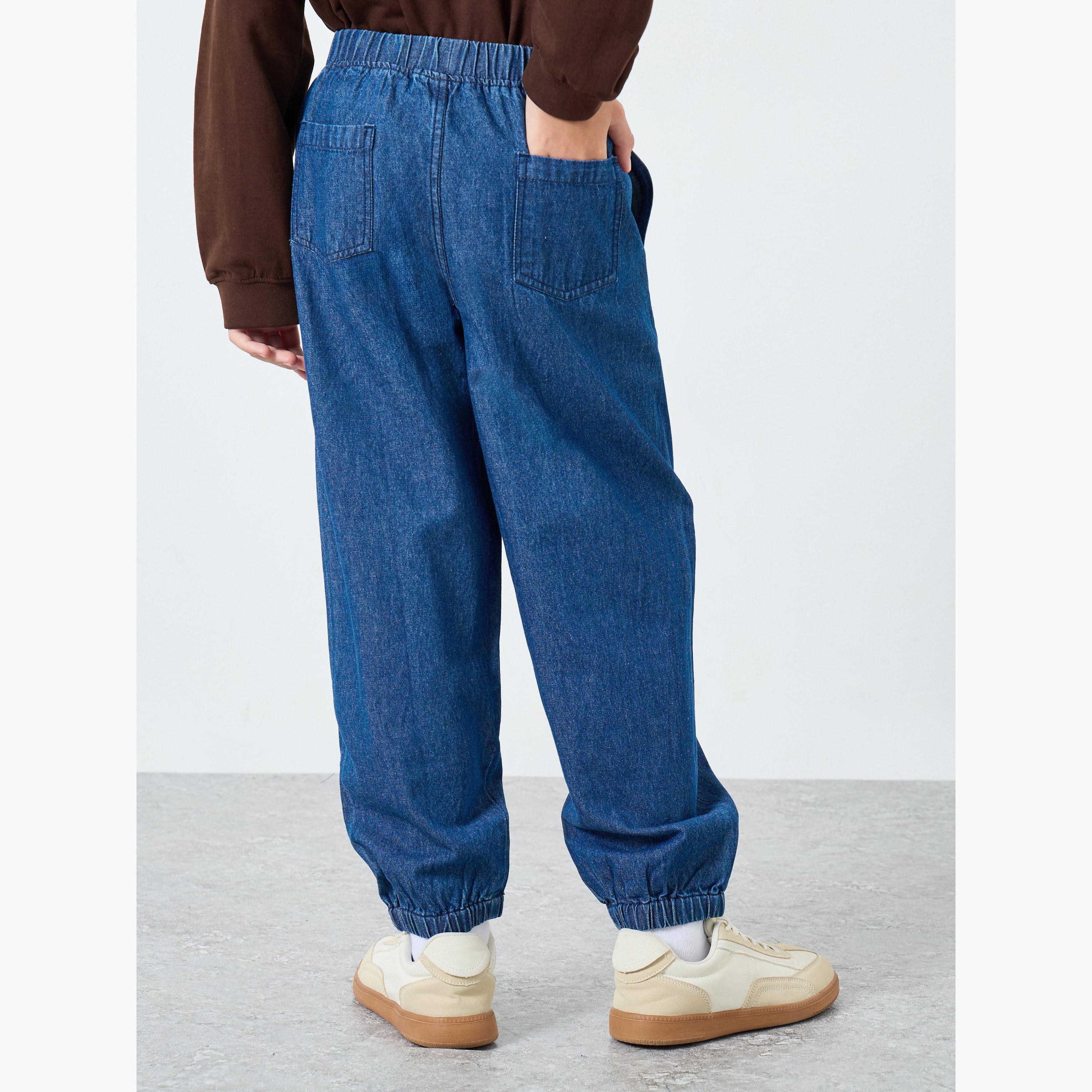 Styli Teens Blue Paneled Jeans with Pockets-boys-clothing-bottoms-jeans-image-4