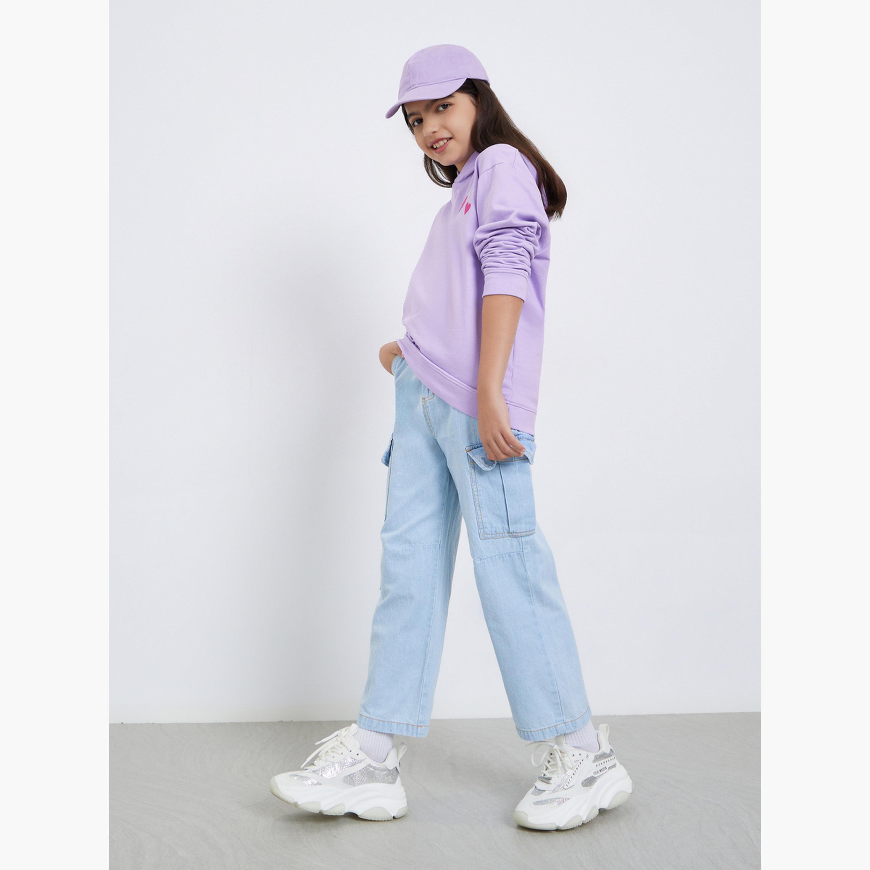 ستايلي - بنطال جينز أزرق قطني بقصة مستقيمة للمراهقين-girls-clothing-bottoms-jeansandjeggings-image-2