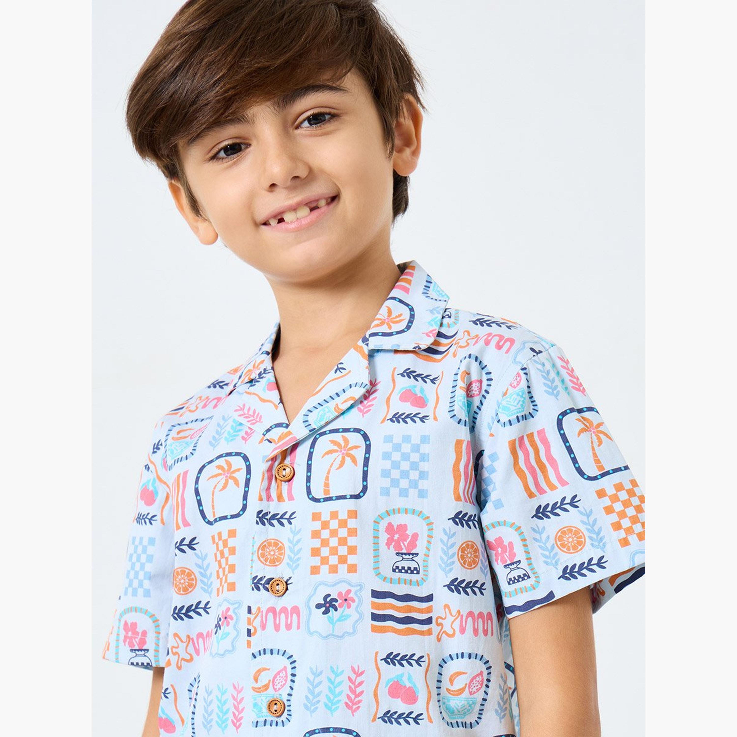 Styli Boys All Over Print Shirt and Shorts Set-boys-clothing-setsandcoords-image-3