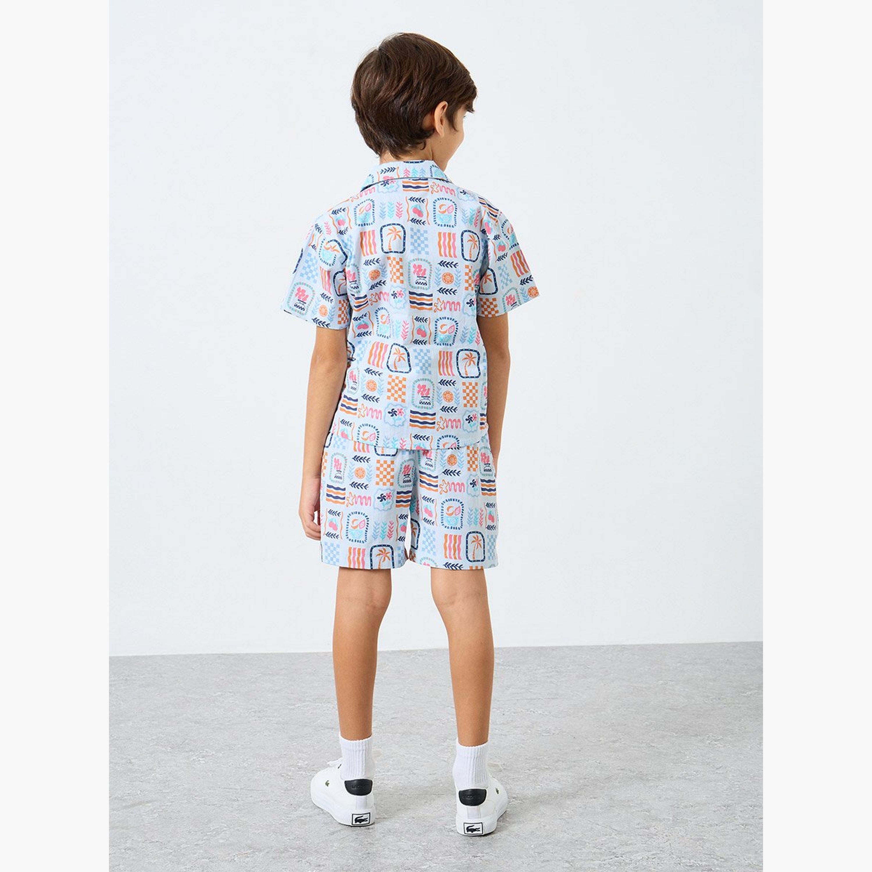 Styli Boys All Over Print Shirt and Shorts Set-boys-clothing-setsandcoords-image-5