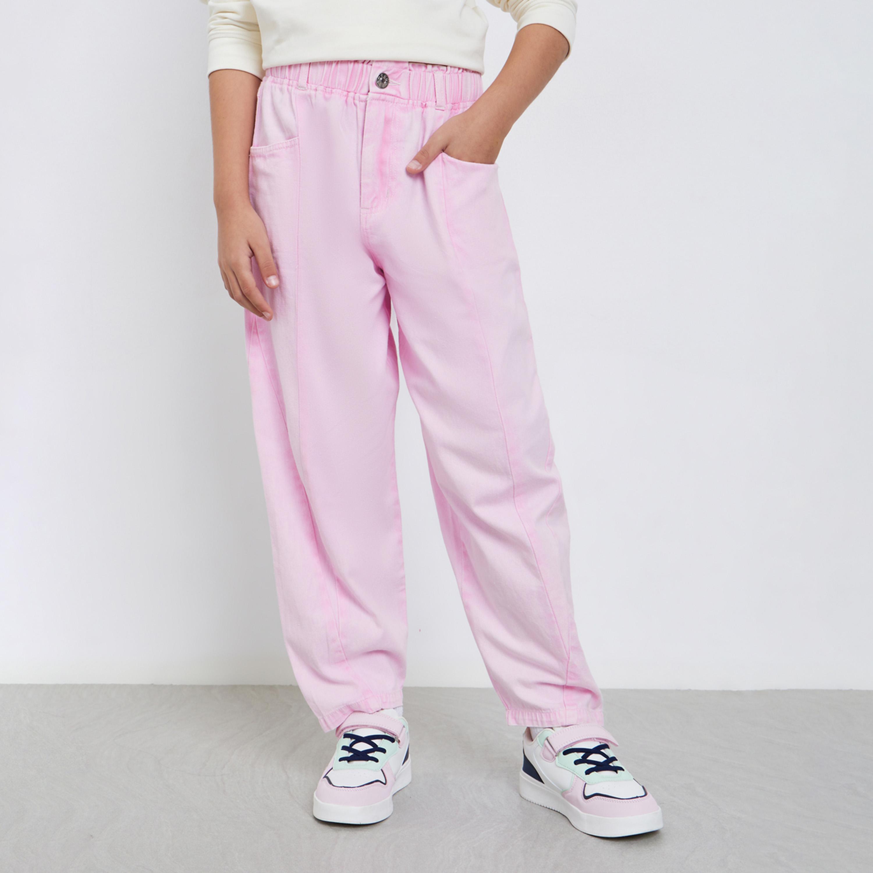 ستايلي - بنطال جينز قطني وردي بقصّة الجزرة للمراهقين-girls-clothing-bottoms-jeansandjeggings-image-1