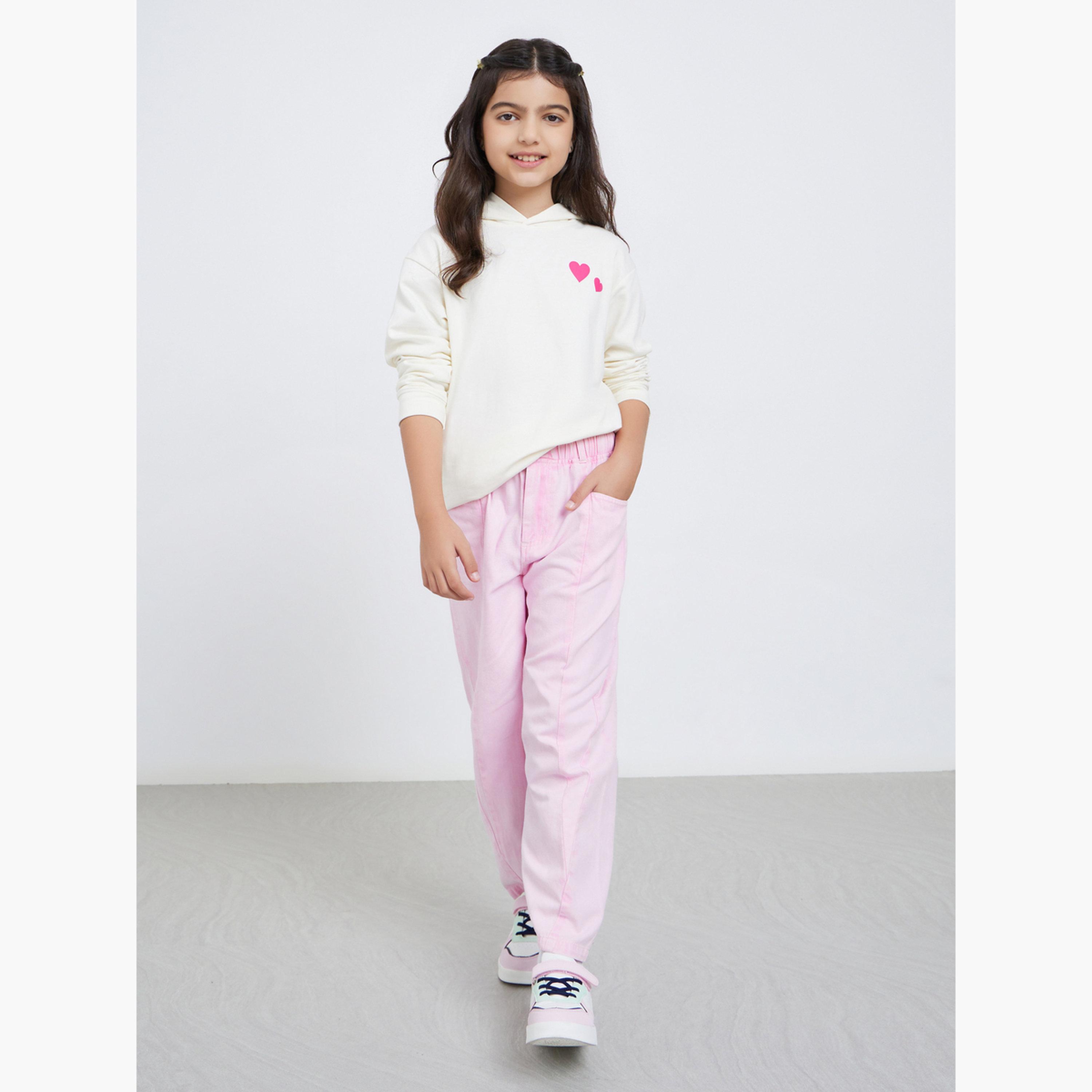 ستايلي - بنطال جينز قطني وردي بقصّة الجزرة للمراهقين-girls-clothing-bottoms-jeansandjeggings-image-2