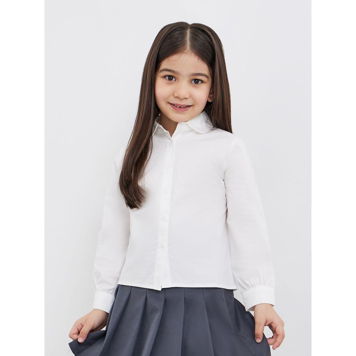 Styli Girls Off White Peter Pan Collar Shirt-girls-clothing-schoolwear-blousesandshirts-image-3