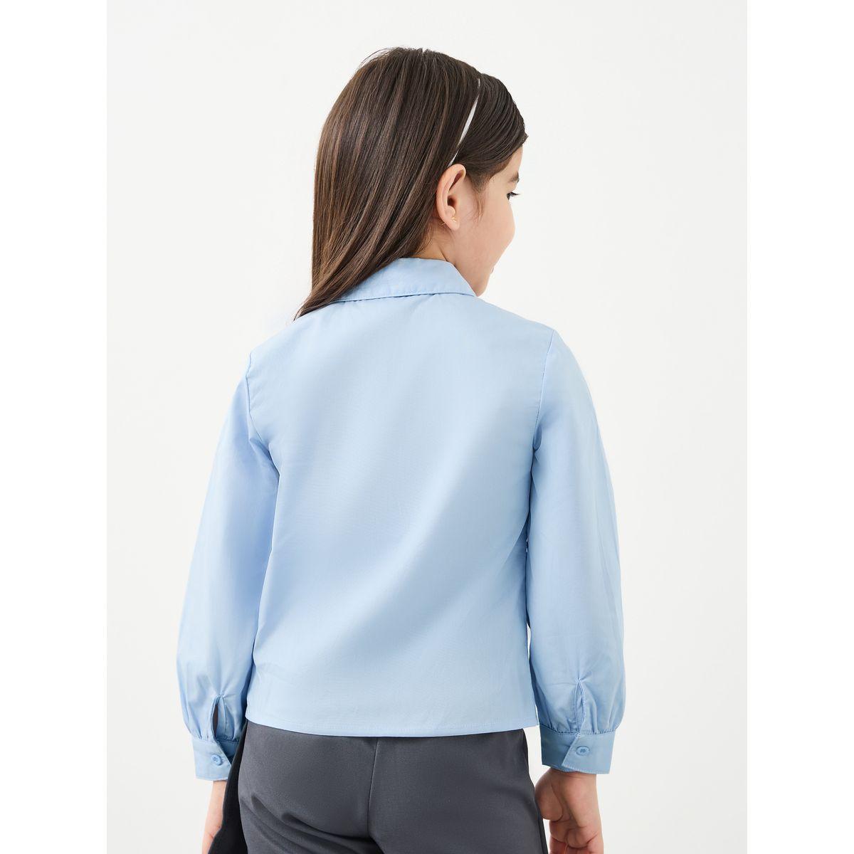 Styli Girls Light Blue Peter Pan Collar Shirt-girls-clothing-schoolwear-blousesandshirts-image-4