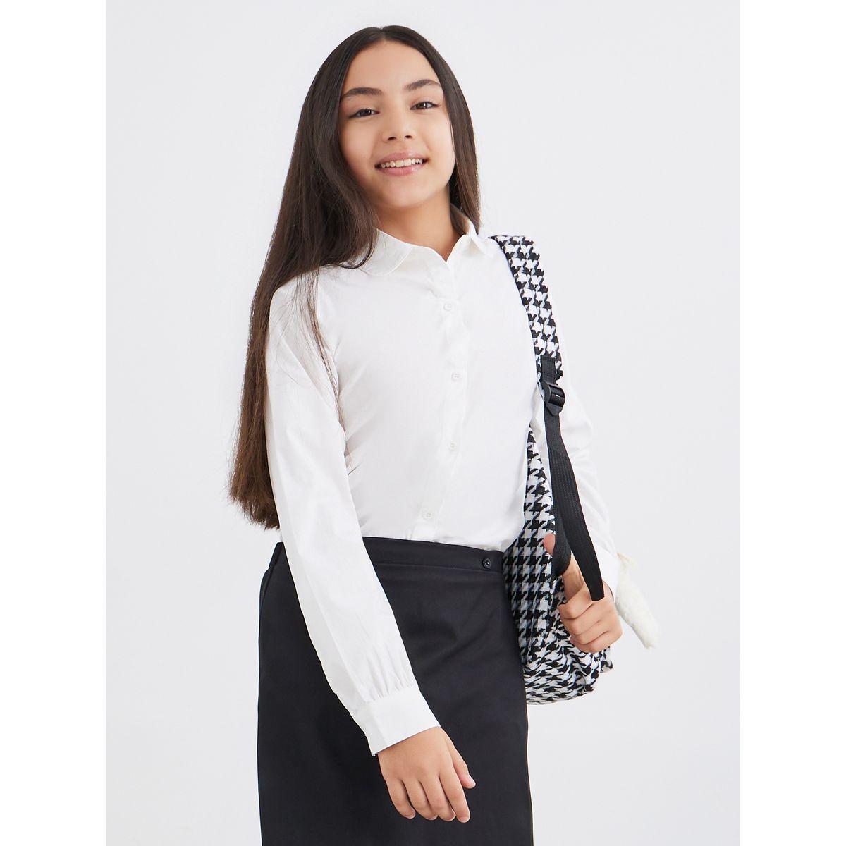 Styli Girls Off White Peter Pan Collar Shirt-girls-clothing-schoolwear-blousesandshirts-image-1