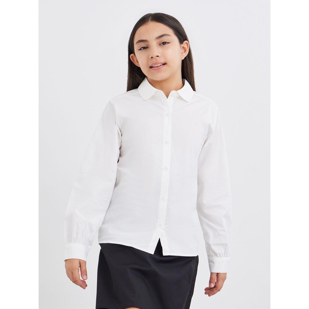Styli Girls Off White Peter Pan Collar Shirt-girls-clothing-schoolwear-blousesandshirts-image-5