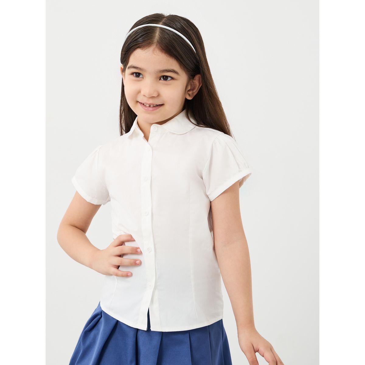بلوزة قطنية بأكمام منفوخة-girls-clothing-schoolwear-blousesandshirts-image-1