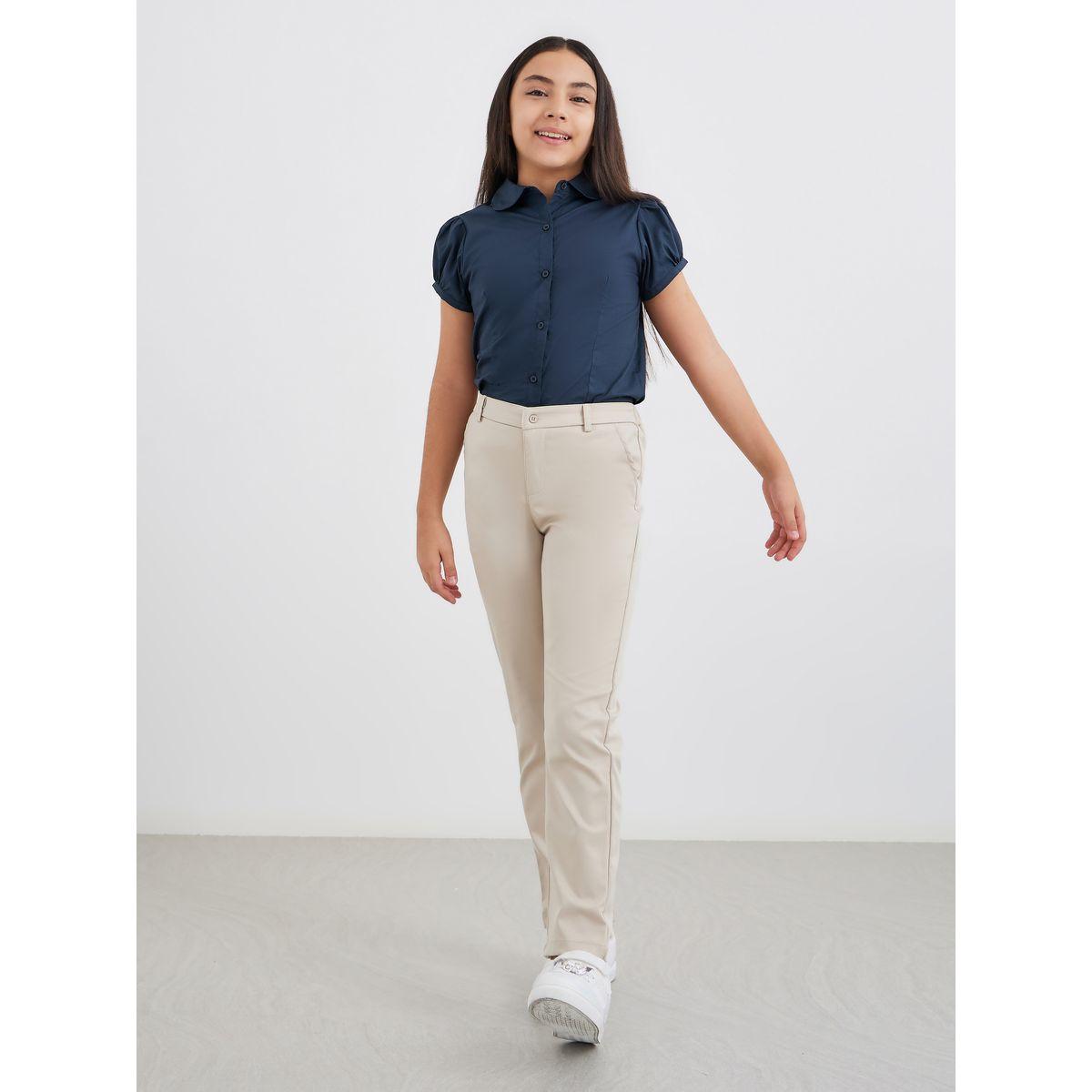 بلوزة قطنية بأكمام منفوخة-girls-clothing-schoolwear-blousesandshirts-image-2
