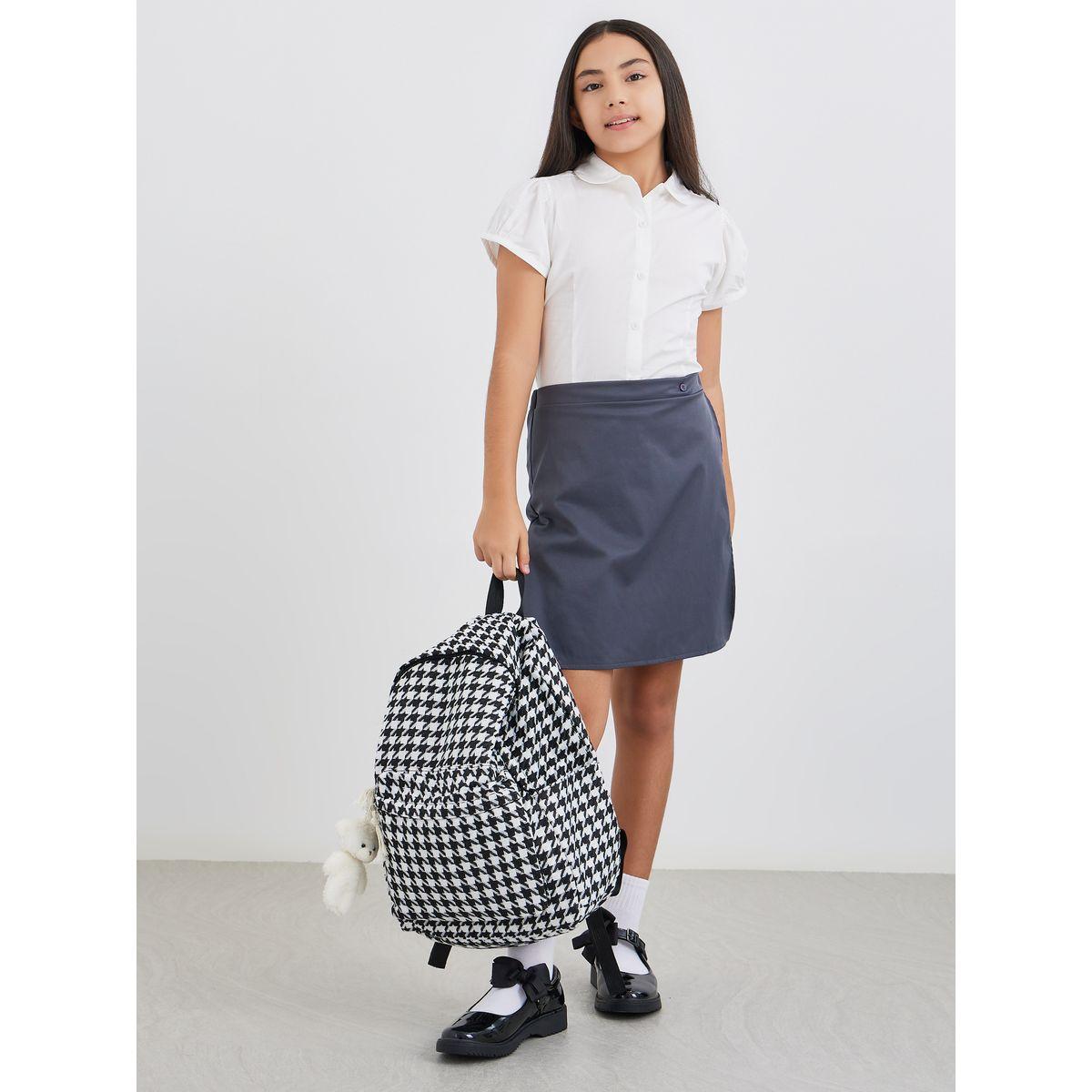 بلوزة قطنية بأكمام منفوخة-girls-clothing-schoolwear-blousesandshirts-image-2