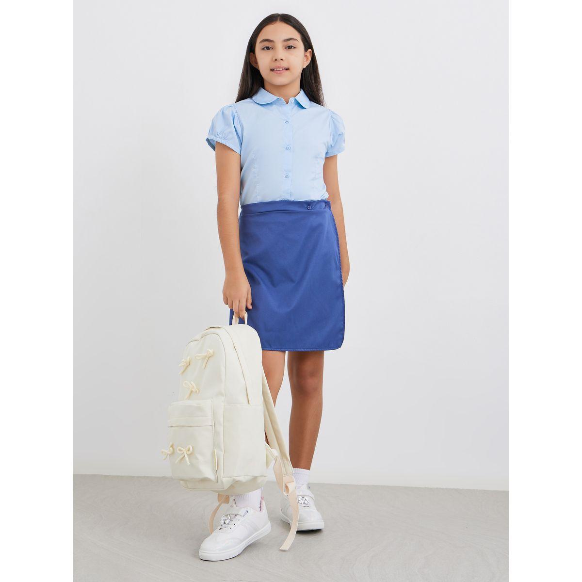 بلوزة قطنية بأكمام منفوخة-girls-clothing-schoolwear-blousesandshirts-image-2