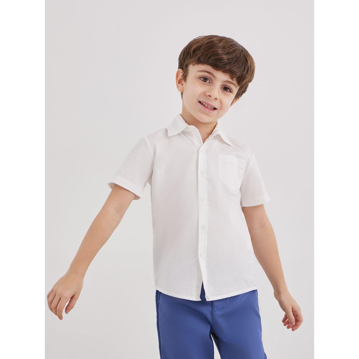 Styli Boys Off White Collared Shirt with Pocket-boys-clothing-schoolwear-shirts-image-1