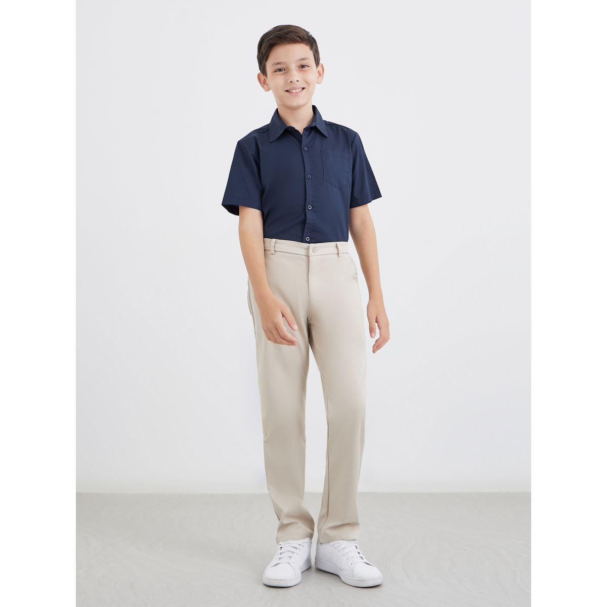 قميص بأكمام قصيرة مع تفاصيل جيب-boys-clothing-schoolwear-shirts-image-2