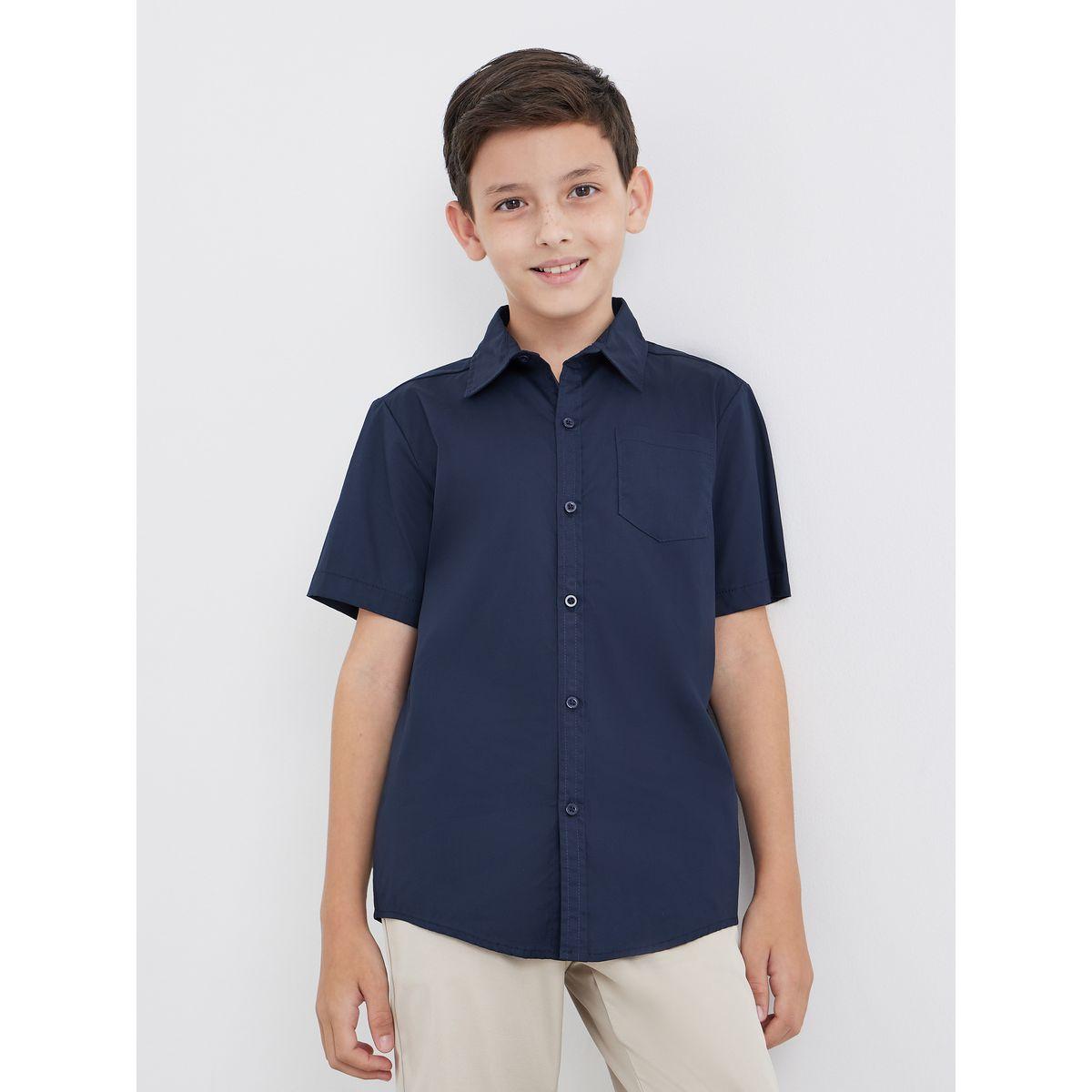 قميص بأكمام قصيرة مع تفاصيل جيب-boys-clothing-schoolwear-shirts-image-3