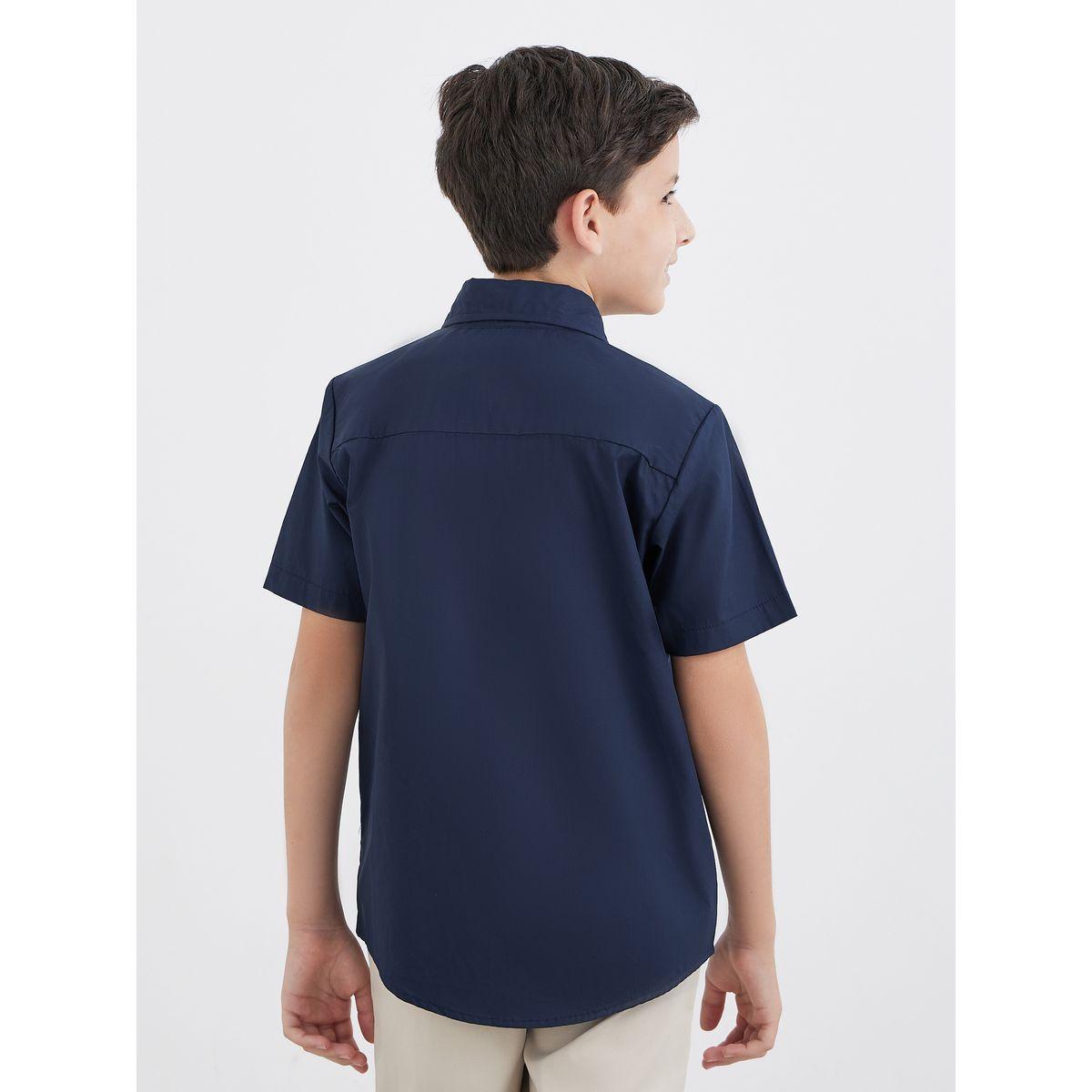 قميص بأكمام قصيرة مع تفاصيل جيب-boys-clothing-schoolwear-shirts-image-5