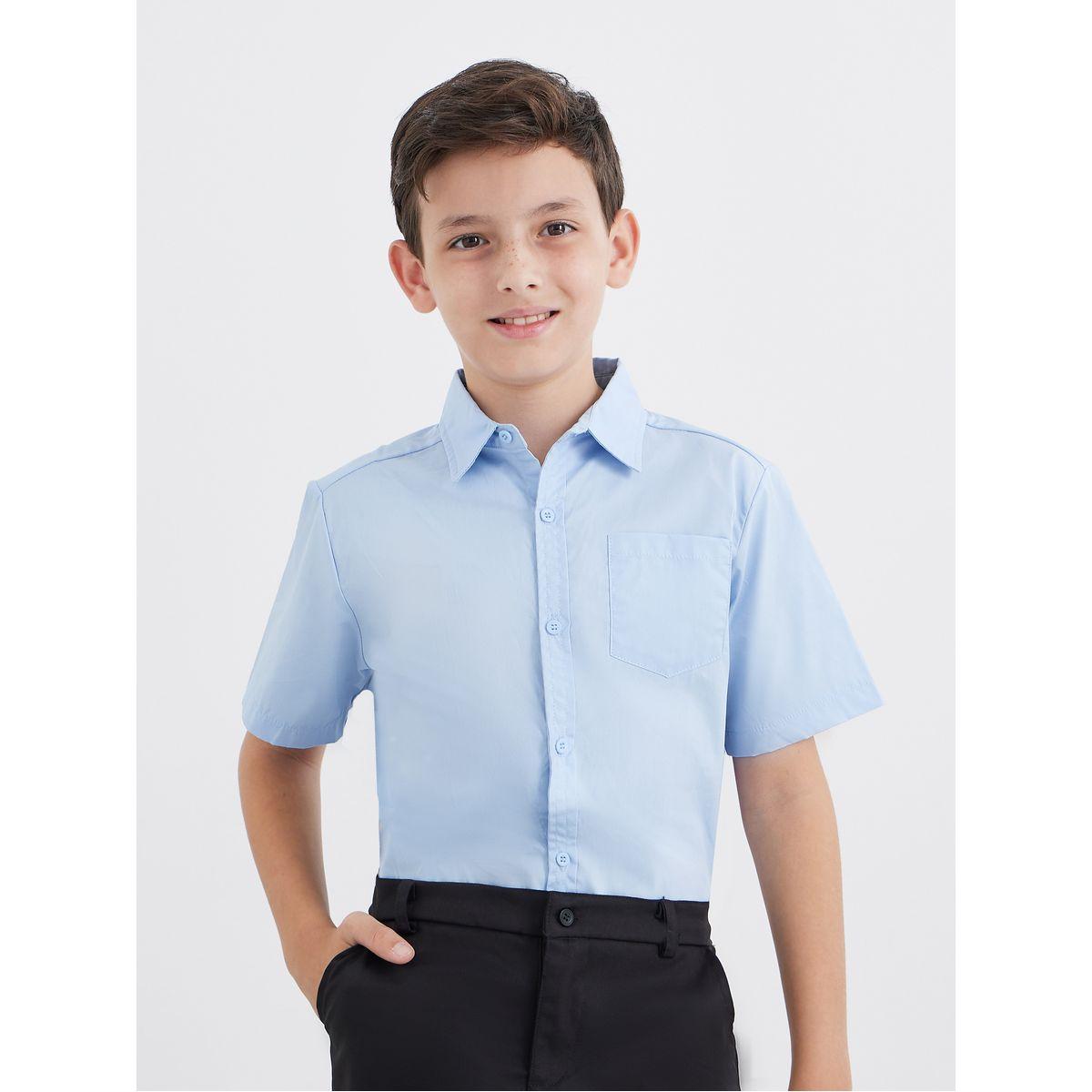 قميص بأكمام قصيرة مع تفاصيل جيب-boys-clothing-schoolwear-shirts-image-1