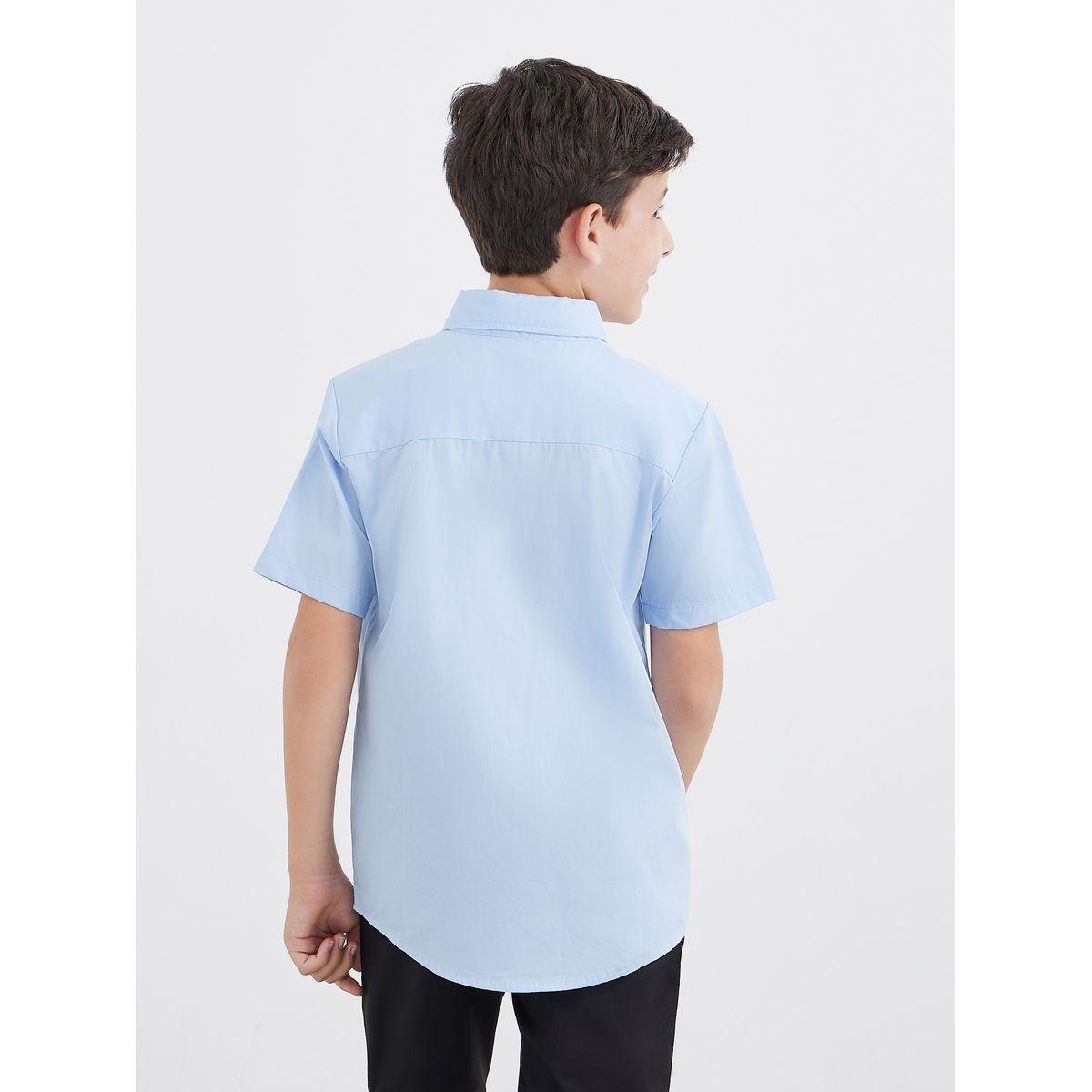 Styli Boys Light Blue Short Sleeves Shirt with Pocket-boys-clothing-schoolwear-shirts-image-5